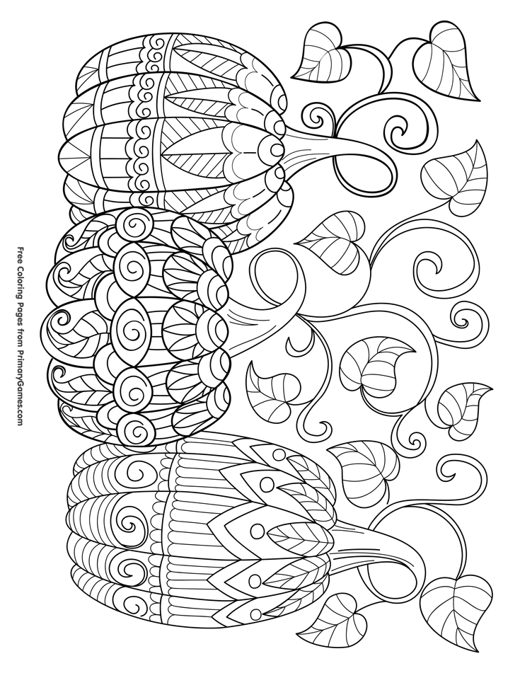 130+ Pumpkin Adult Coloring Pages: Fall in Love with These Designs 108