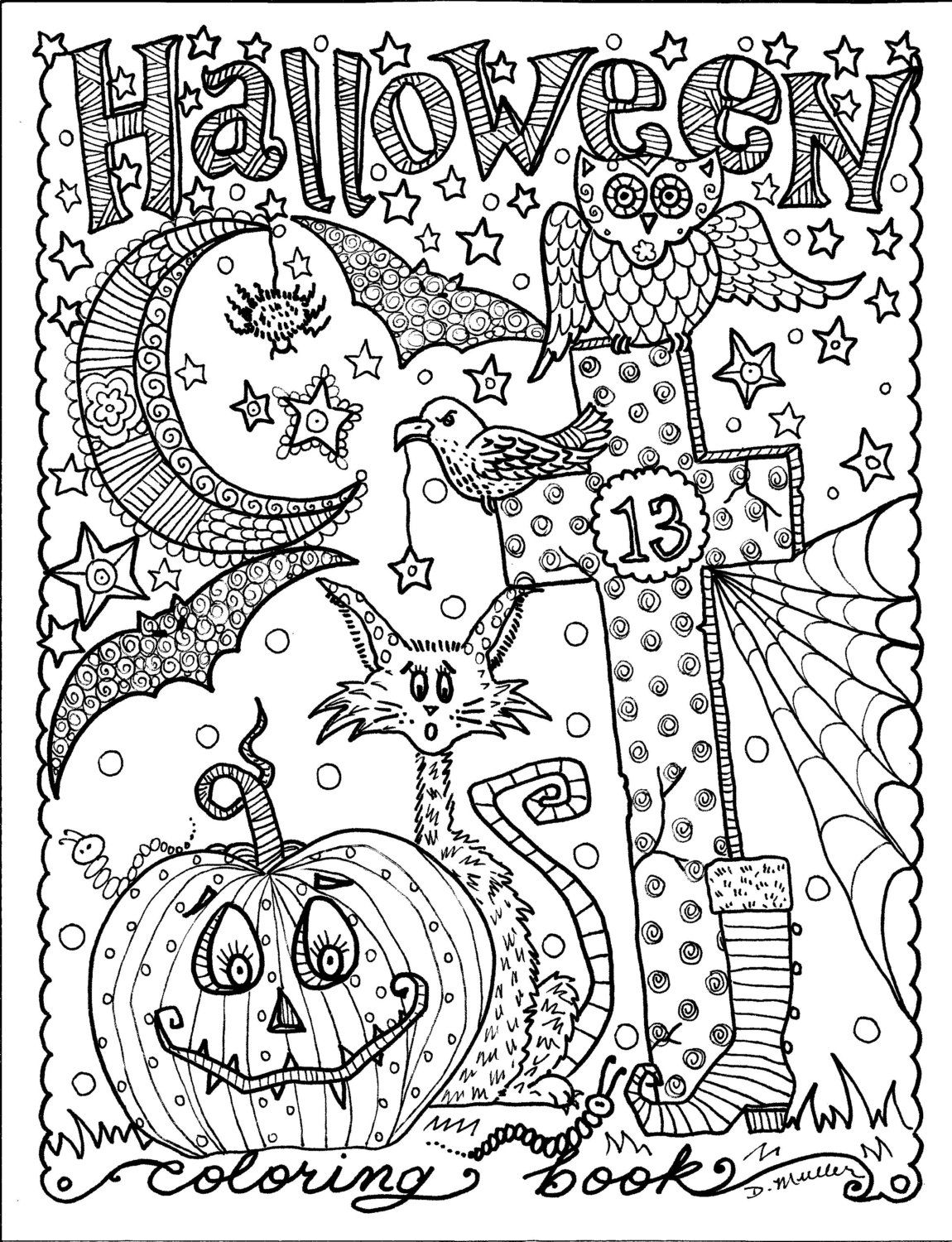 130+ Pumpkin Adult Coloring Pages: Fall in Love with These Designs 117