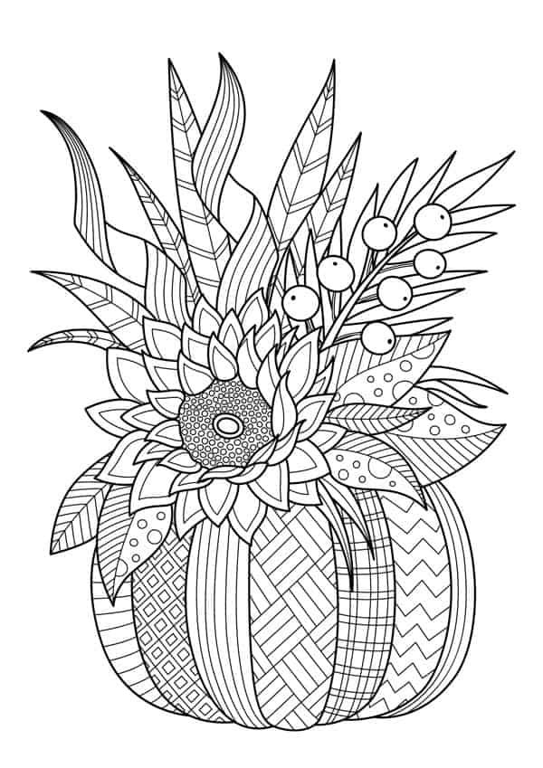 130+ Pumpkin Adult Coloring Pages: Fall in Love with These Designs 19