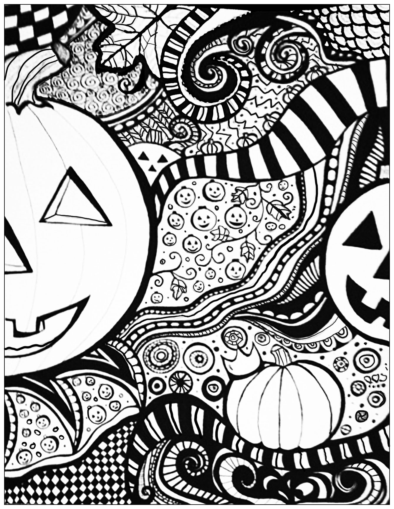 130+ Pumpkin Adult Coloring Pages: Fall in Love with These Designs 3