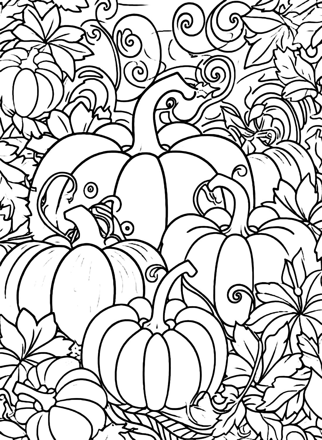 130+ Pumpkin Adult Coloring Pages: Fall in Love with These Designs 38