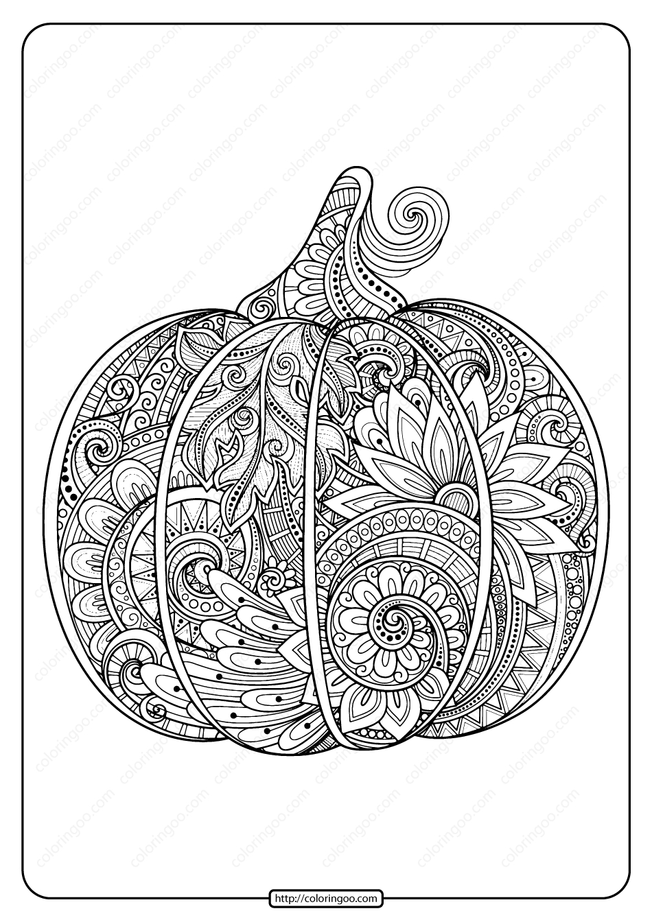 130+ Pumpkin Adult Coloring Pages: Fall in Love with These Designs 61