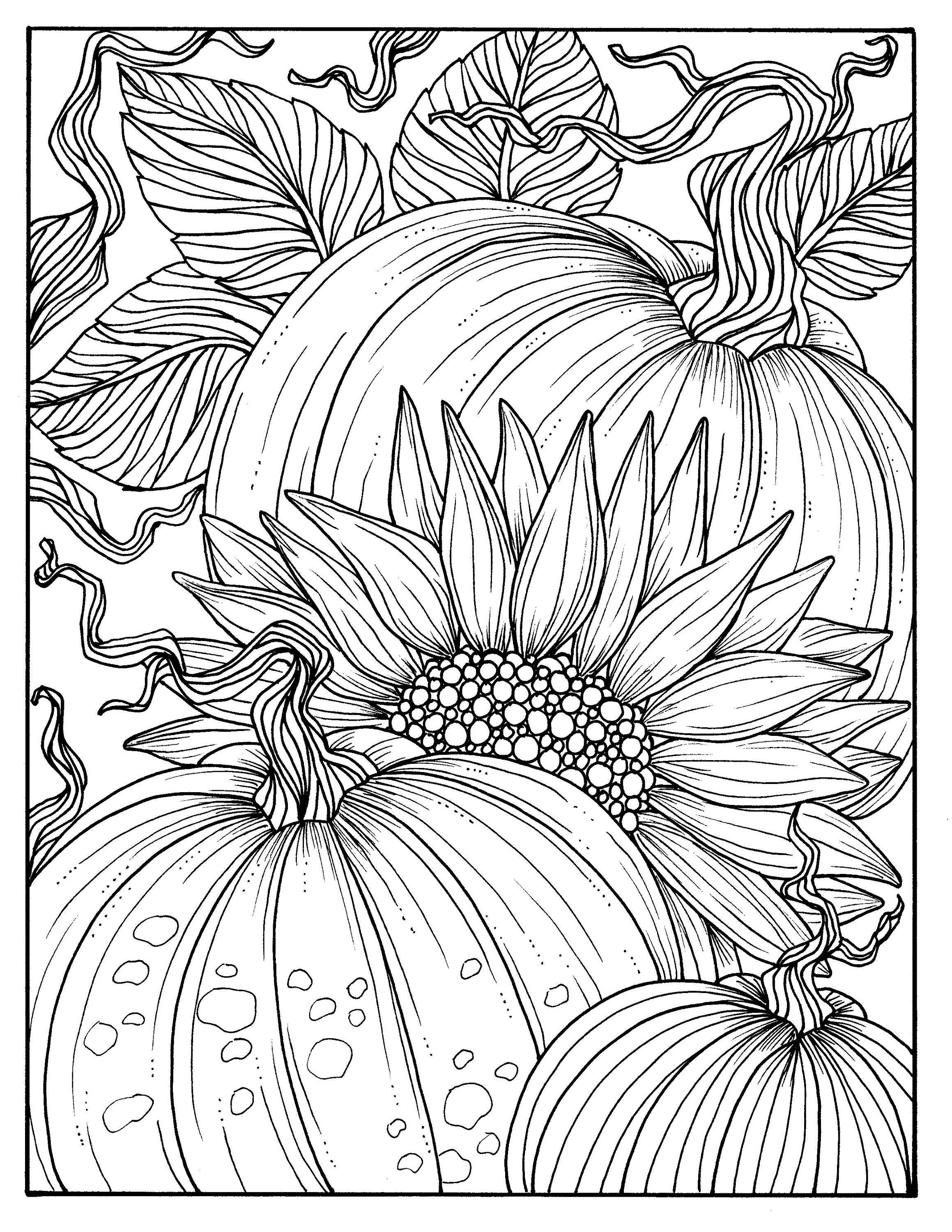 130+ Pumpkin Adult Coloring Pages: Fall in Love with These Designs 62