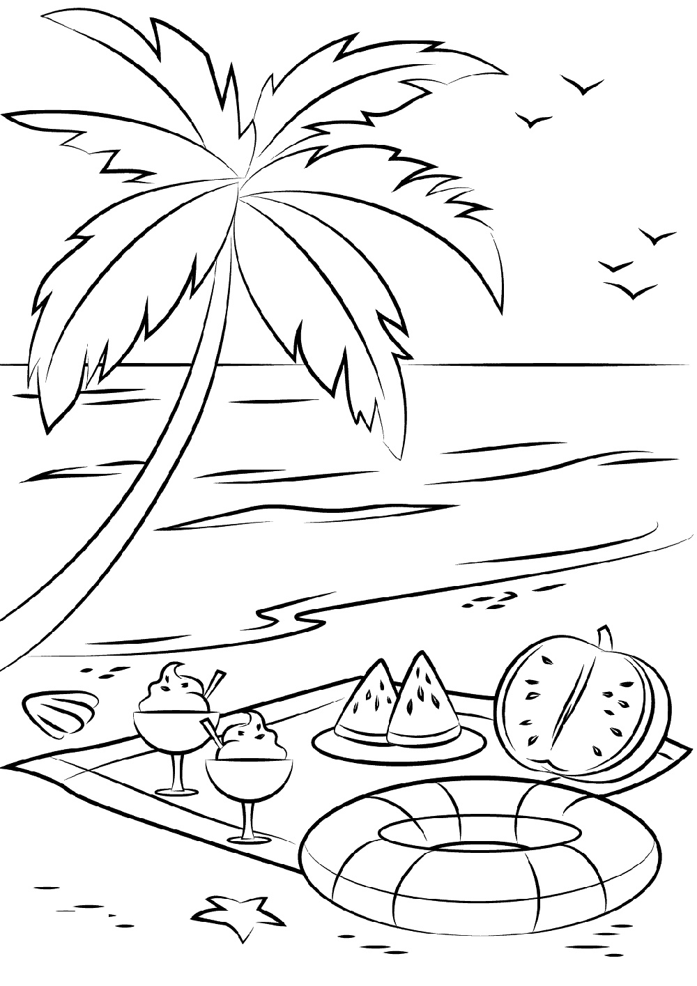 90+ Beach Theme Coloring Pages: Relax and Color by the Shore 1