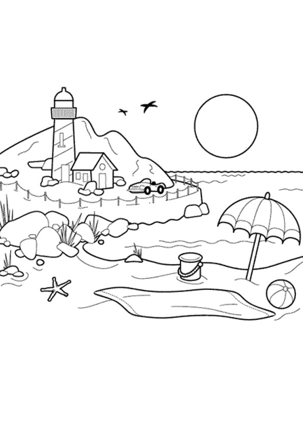 90+ Beach Theme Coloring Pages: Relax and Color by the Shore 10