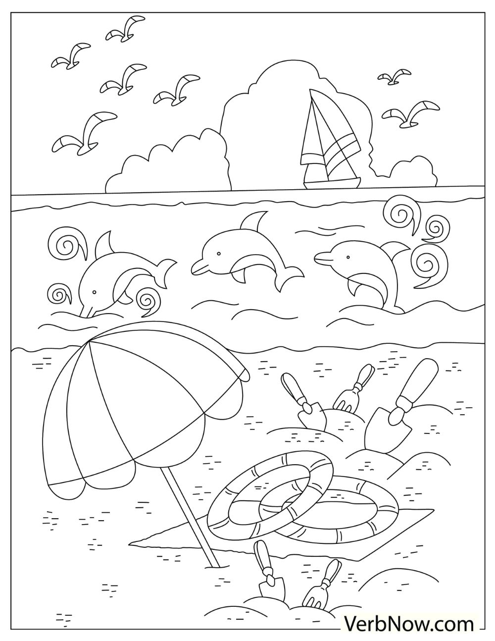 90+ Beach Theme Coloring Pages: Relax and Color by the Shore 106