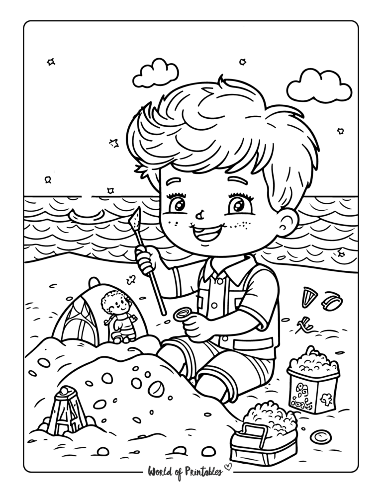 90+ Beach Theme Coloring Pages: Relax and Color by the Shore 14