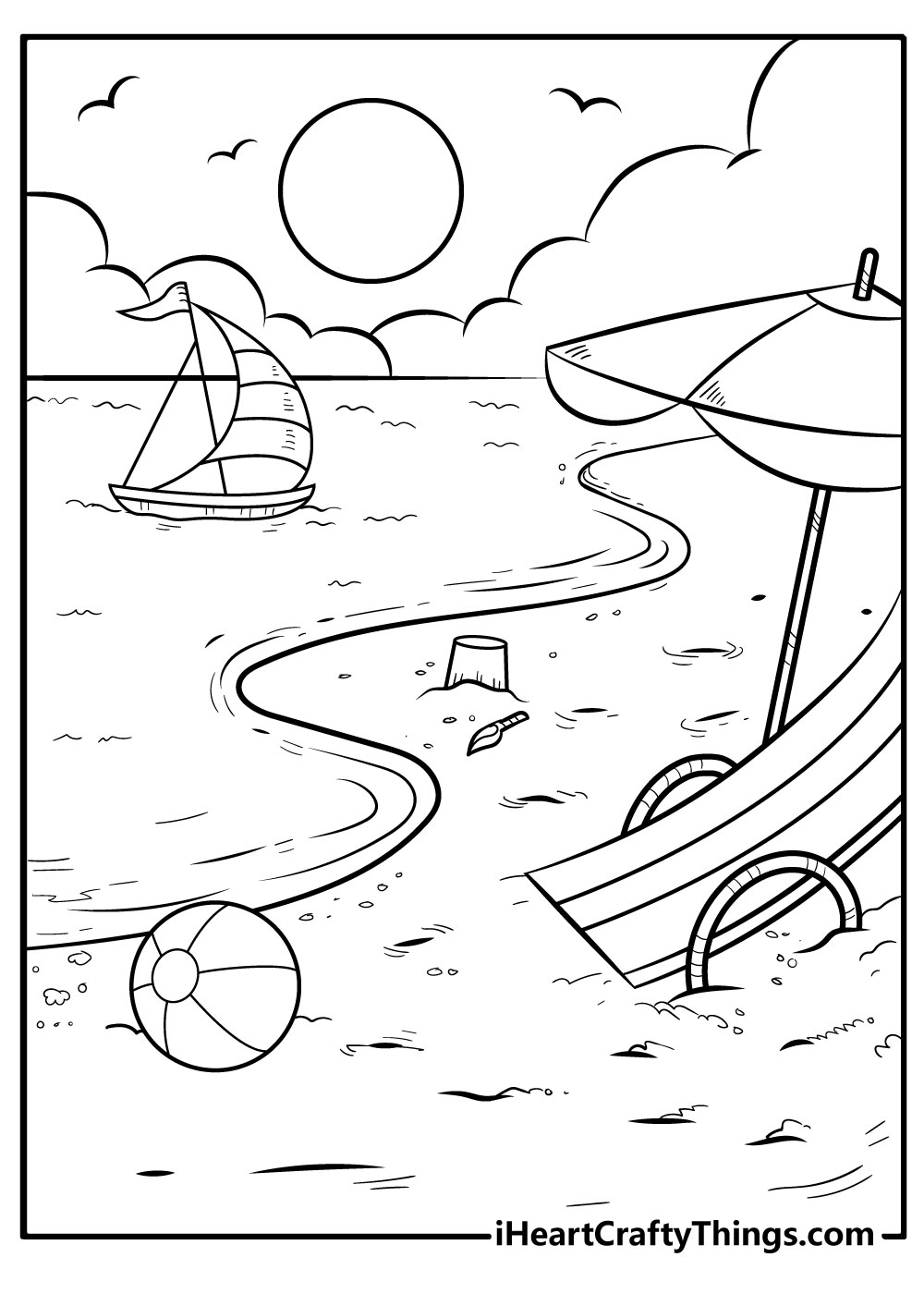 90+ Beach Theme Coloring Pages: Relax and Color by the Shore 2