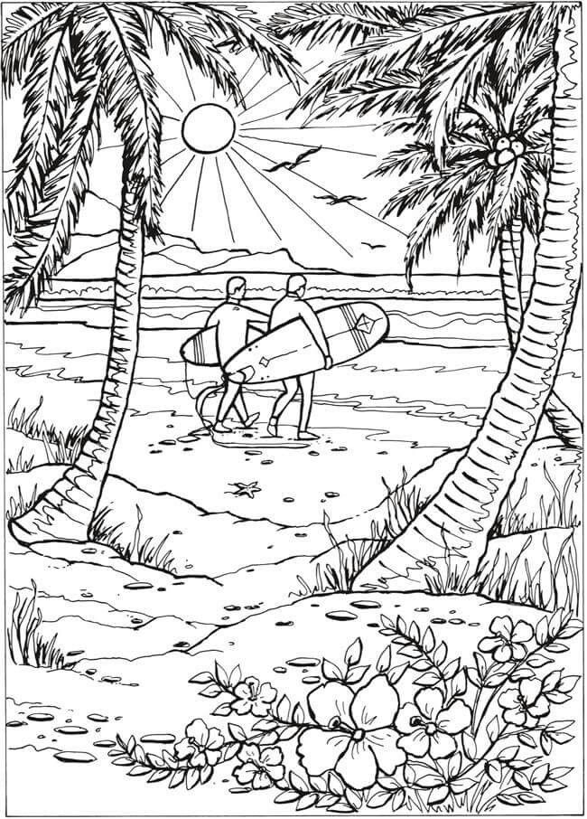 90+ Beach Theme Coloring Pages: Relax and Color by the Shore 3