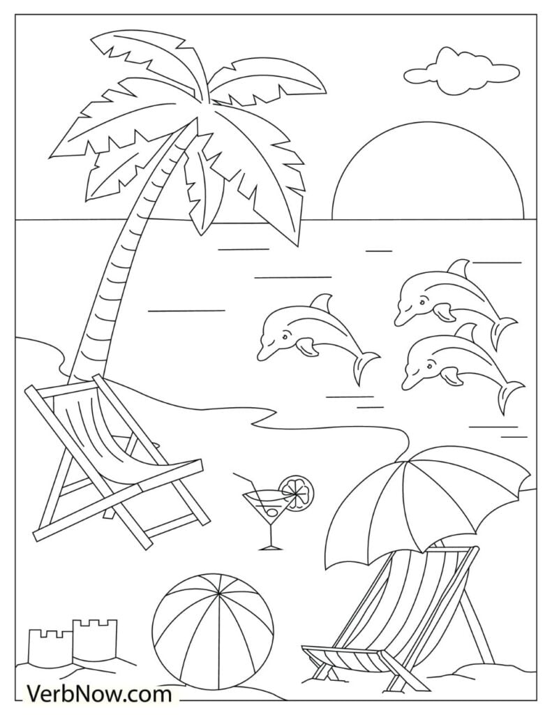 90+ Beach Theme Coloring Pages: Relax and Color by the Shore 33