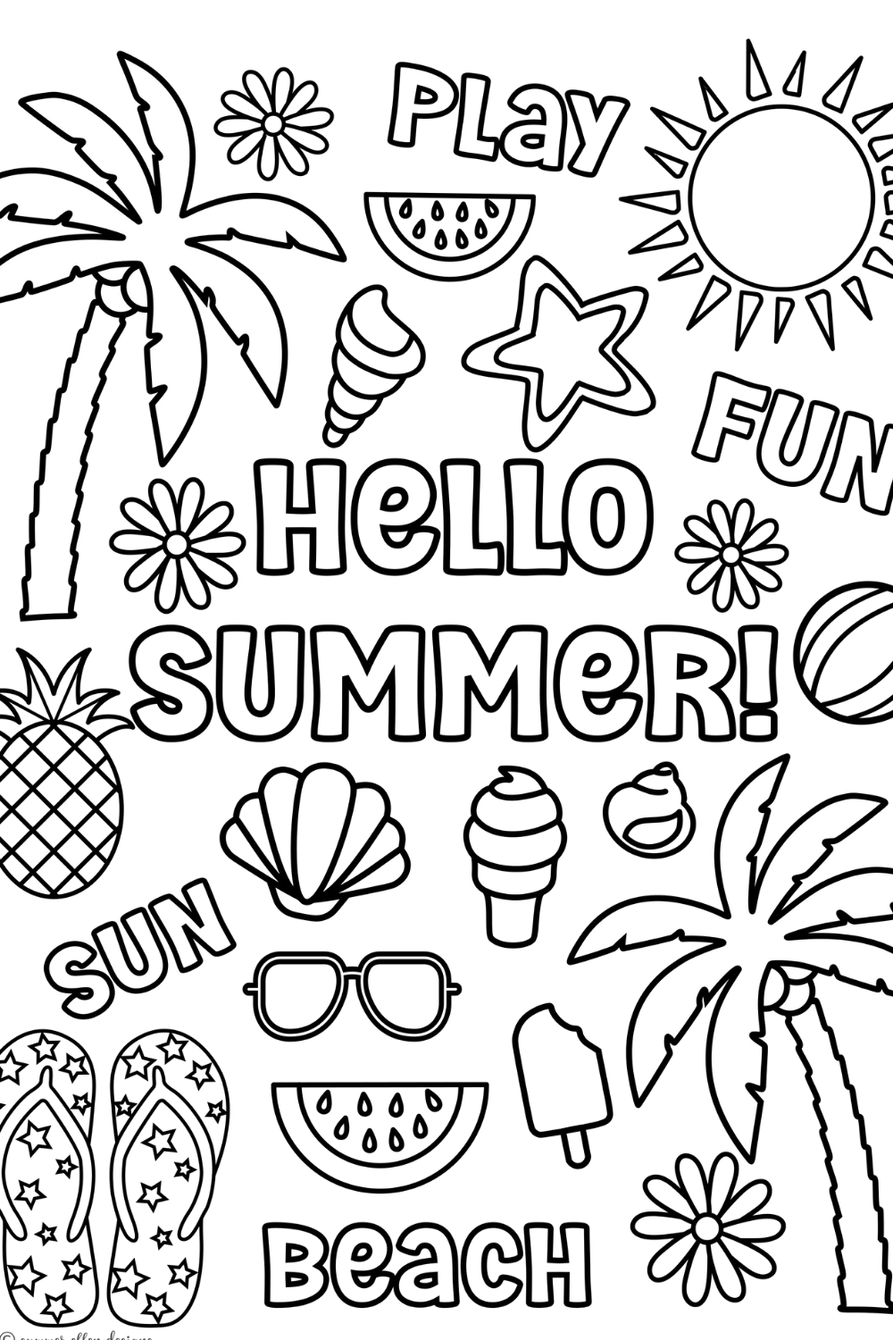 90+ Beach Theme Coloring Pages: Relax and Color by the Shore 40