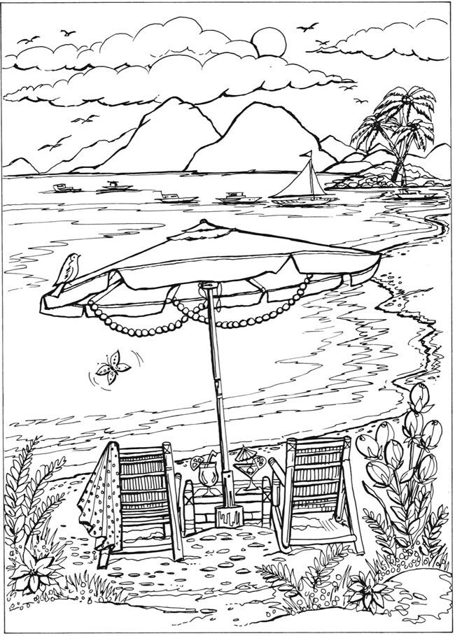 90+ Beach Theme Coloring Pages: Relax and Color by the Shore 44