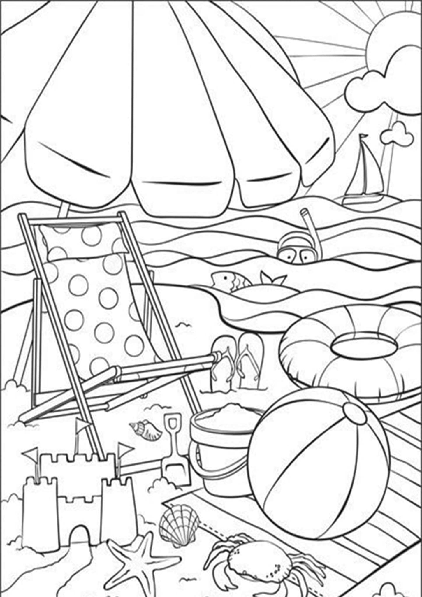 90+ Beach Theme Coloring Pages: Relax and Color by the Shore 68