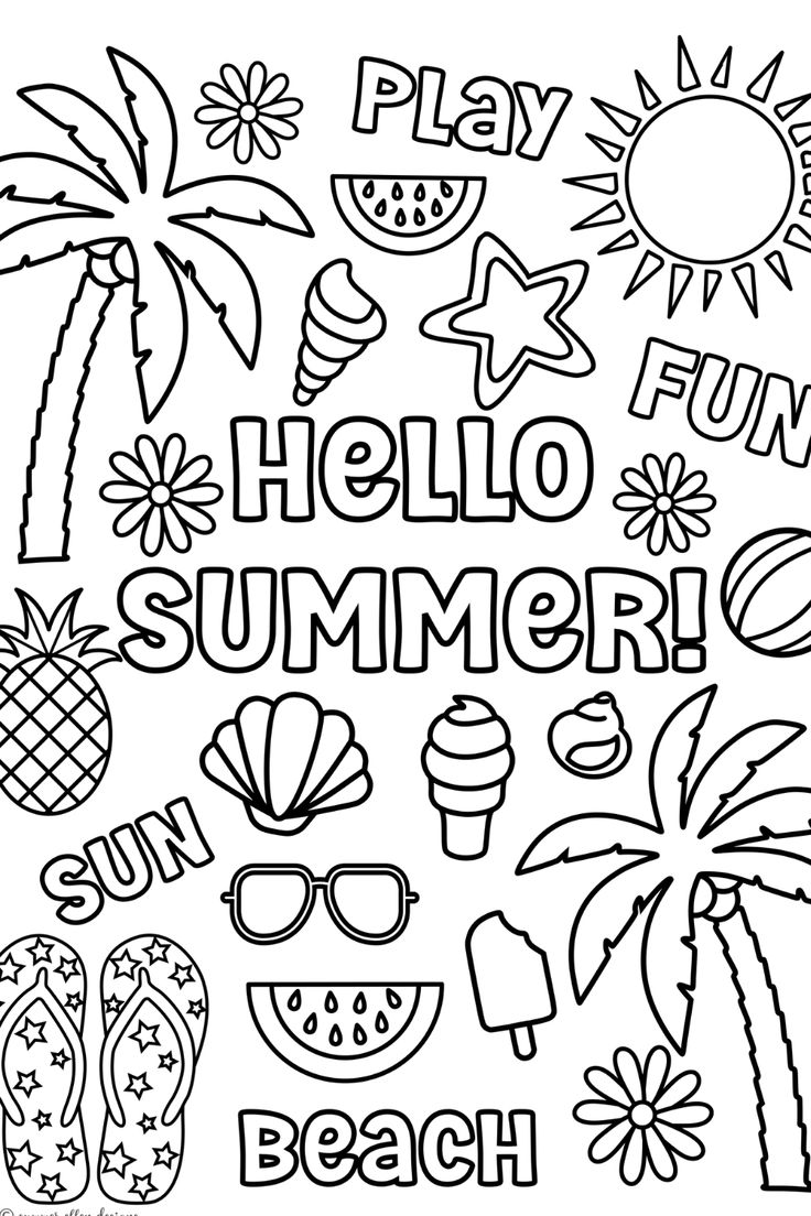 90+ Beach Theme Coloring Pages: Relax and Color by the Shore 78