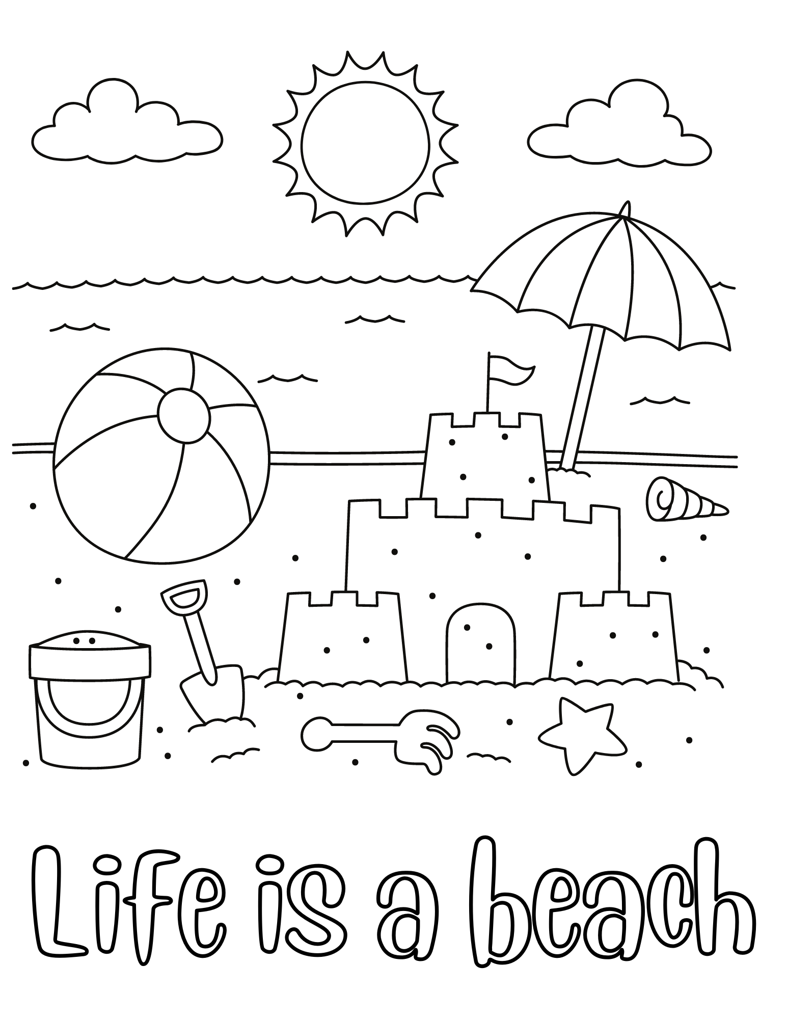 90+ Beach Theme Coloring Pages: Relax and Color by the Shore 80