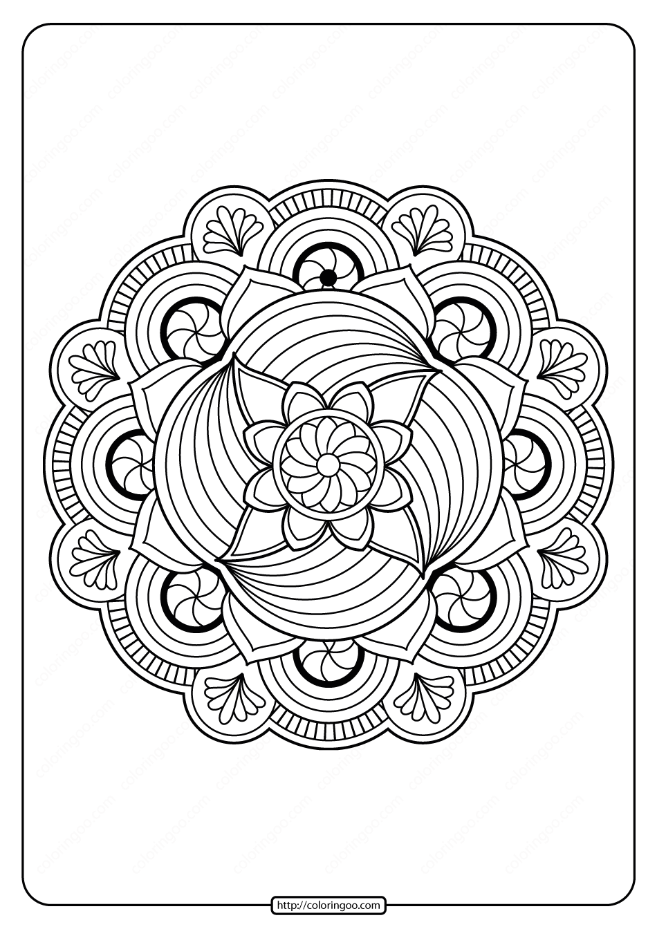 99+ Coloring Pages Mandala Free Printable 107