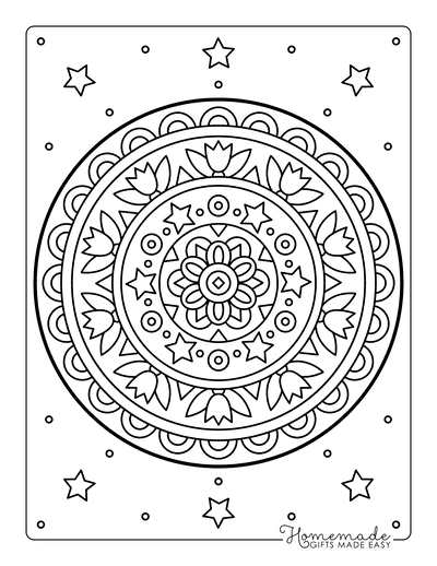 99+ Coloring Pages Mandala Free Printable 111