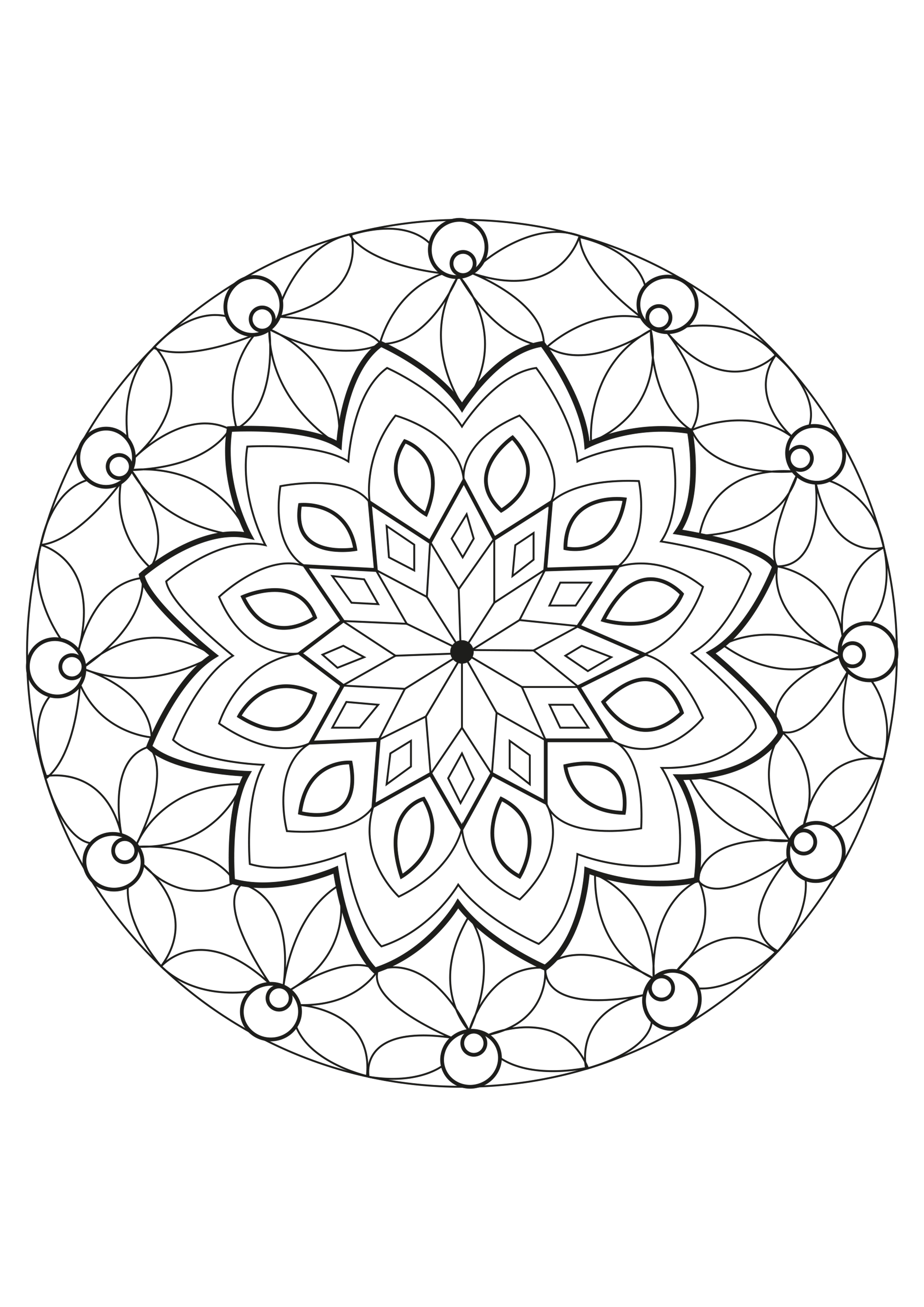 99+ Coloring Pages Mandala Free Printable 121