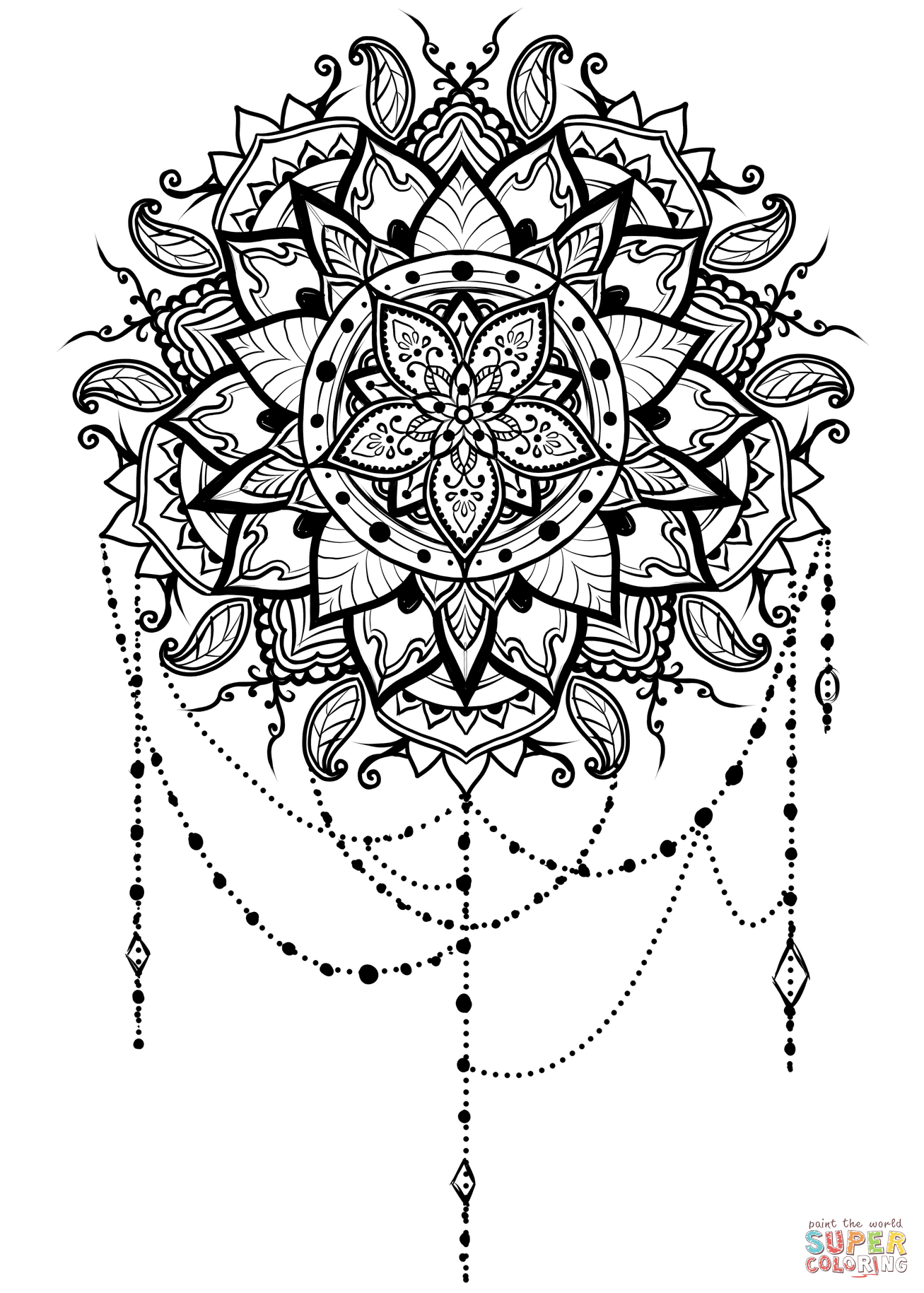 99+ Coloring Pages Mandala Free Printable 124