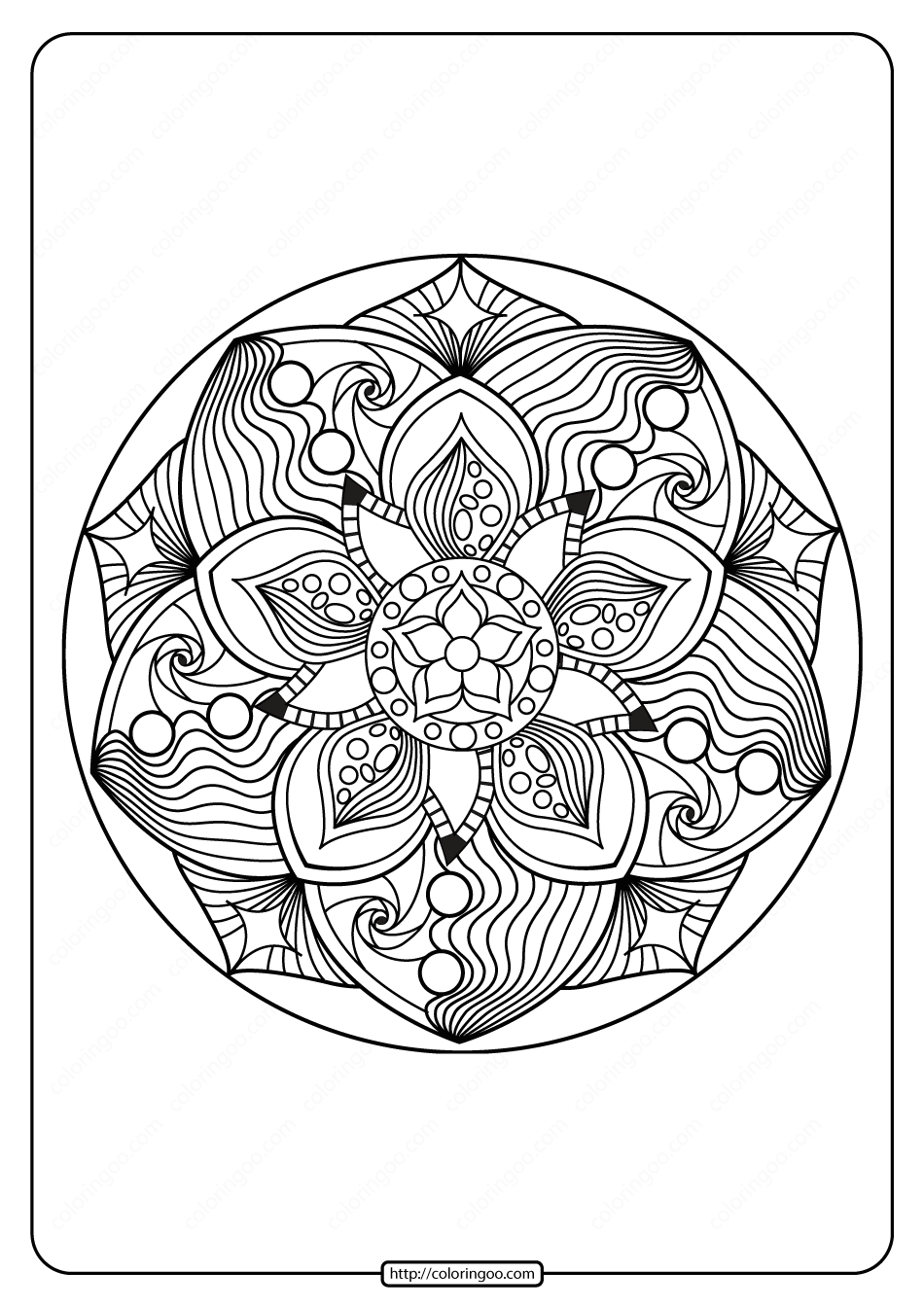 99+ Coloring Pages Mandala Free Printable 129