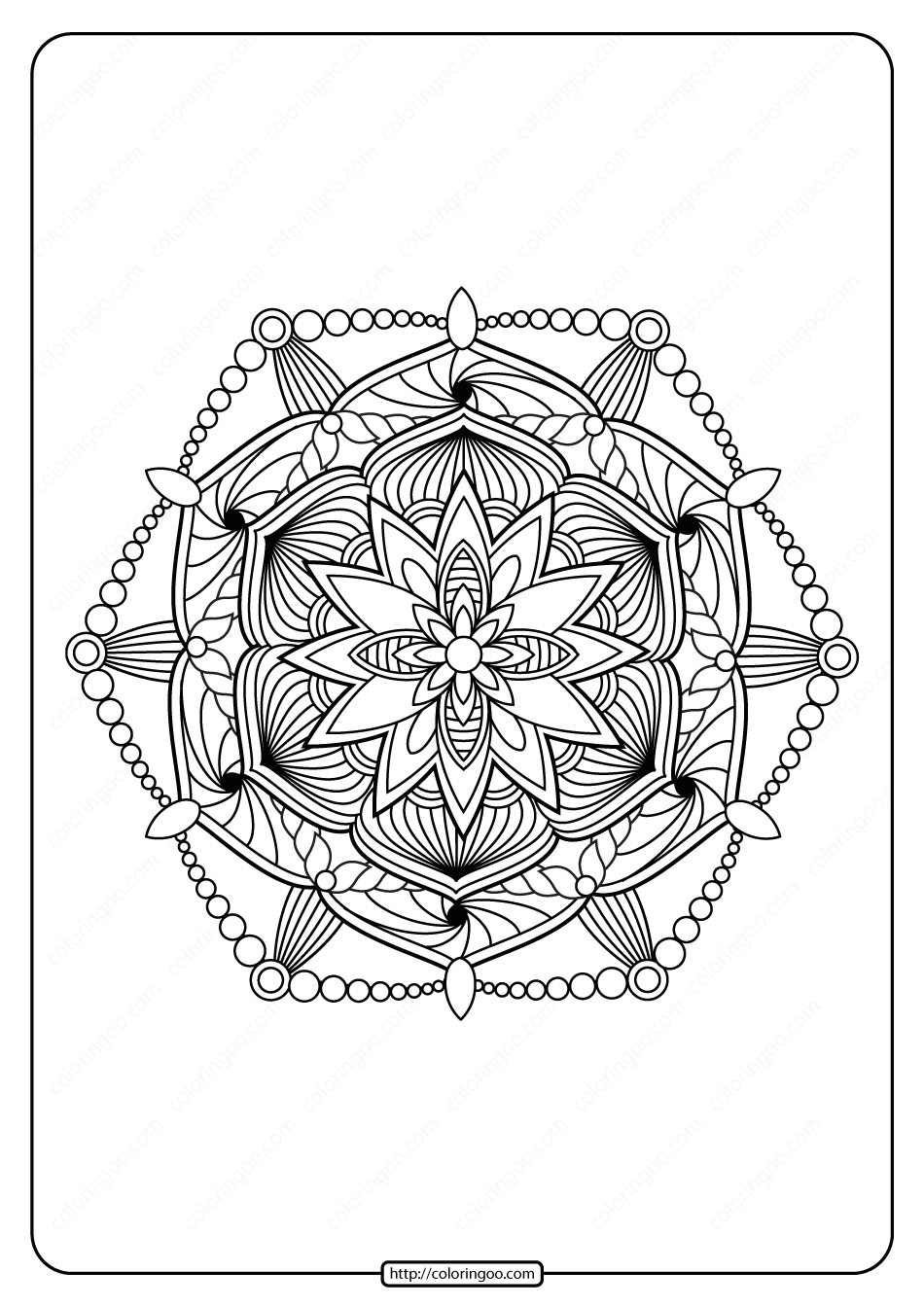 99+ Coloring Pages Mandala Free Printable 132