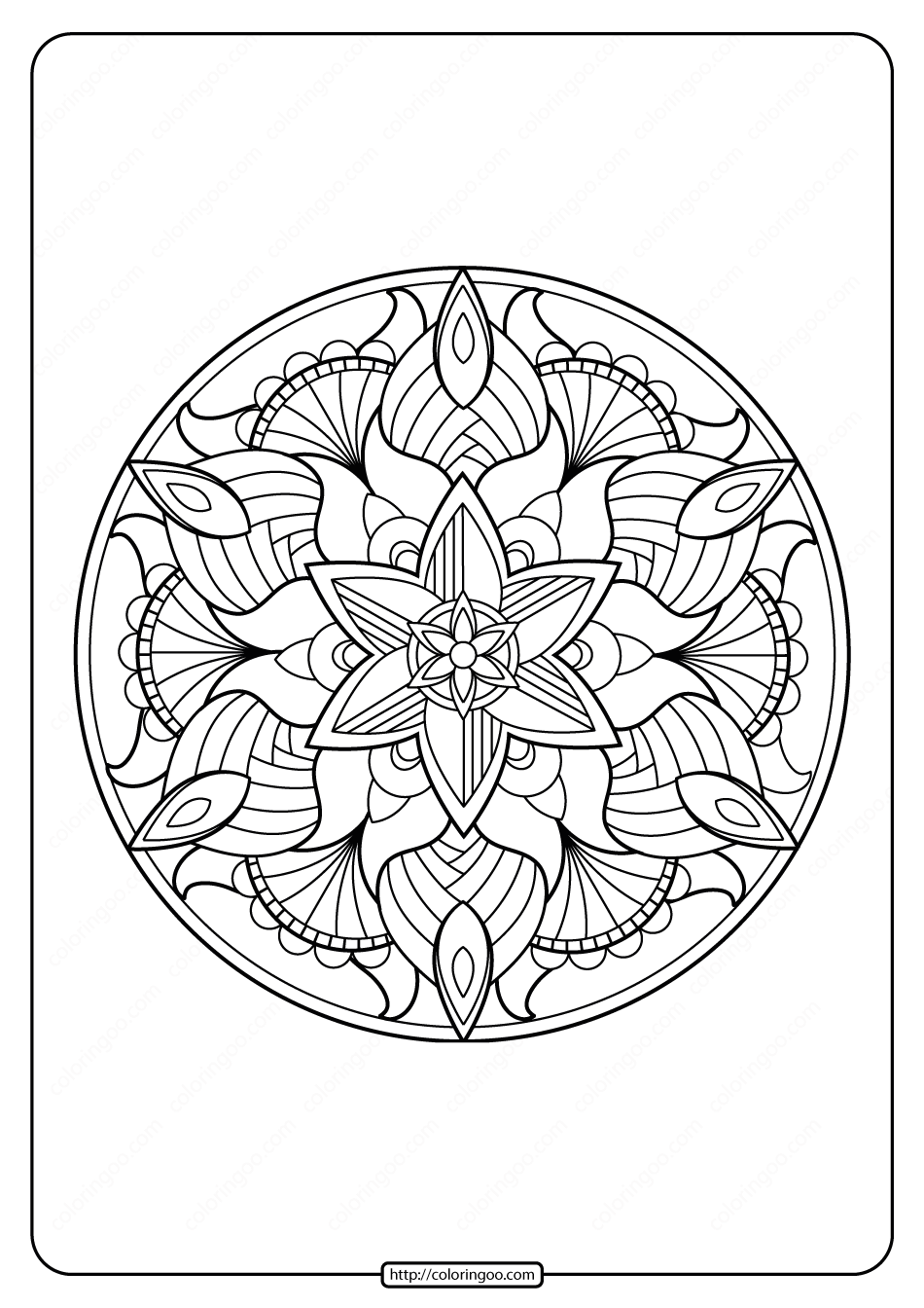 99+ Coloring Pages Mandala Free Printable 138