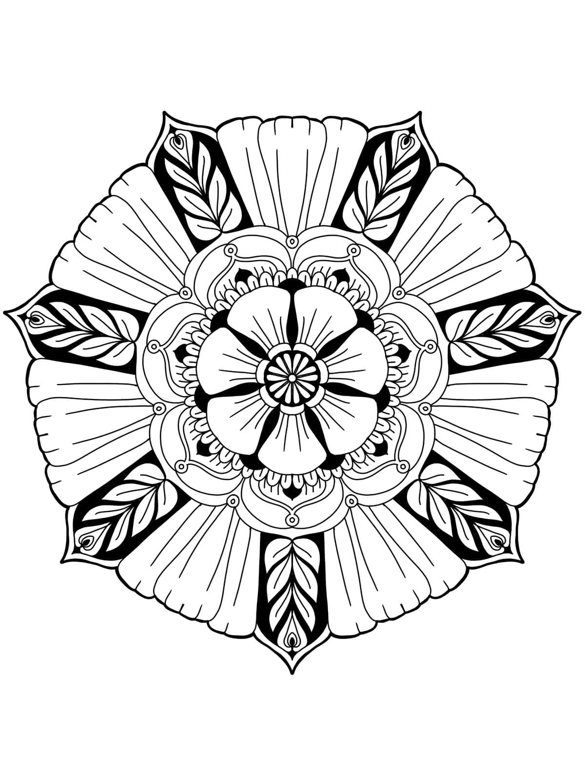 99+ Coloring Pages Mandala Free Printable 146