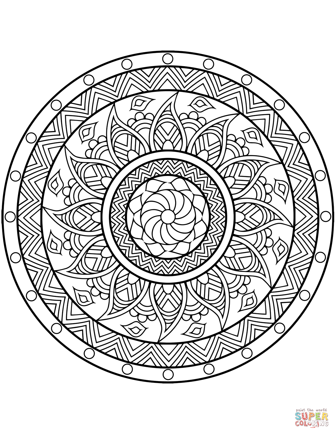 99+ Coloring Pages Mandala Free Printable 147