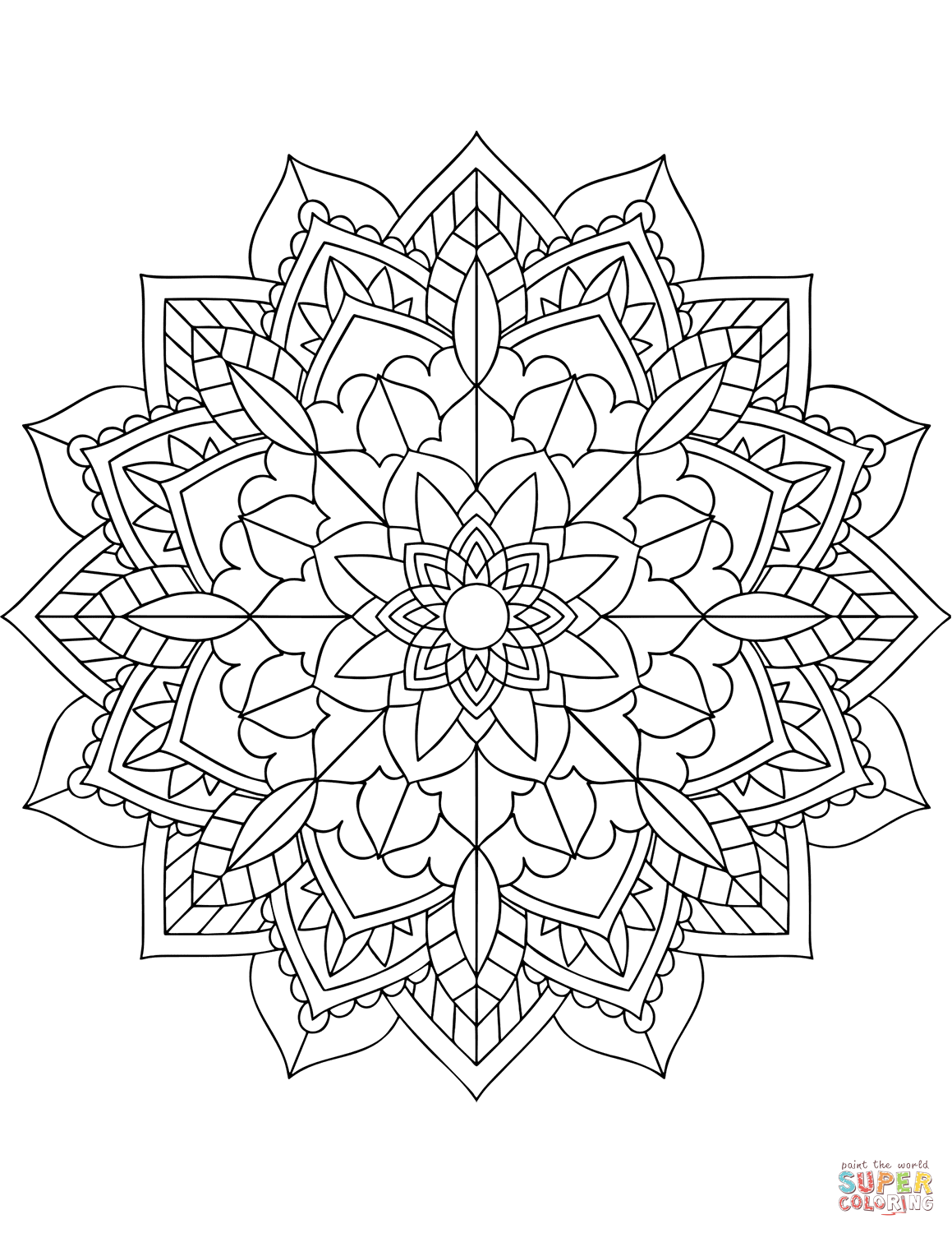 99+ Coloring Pages Mandala Free Printable 148