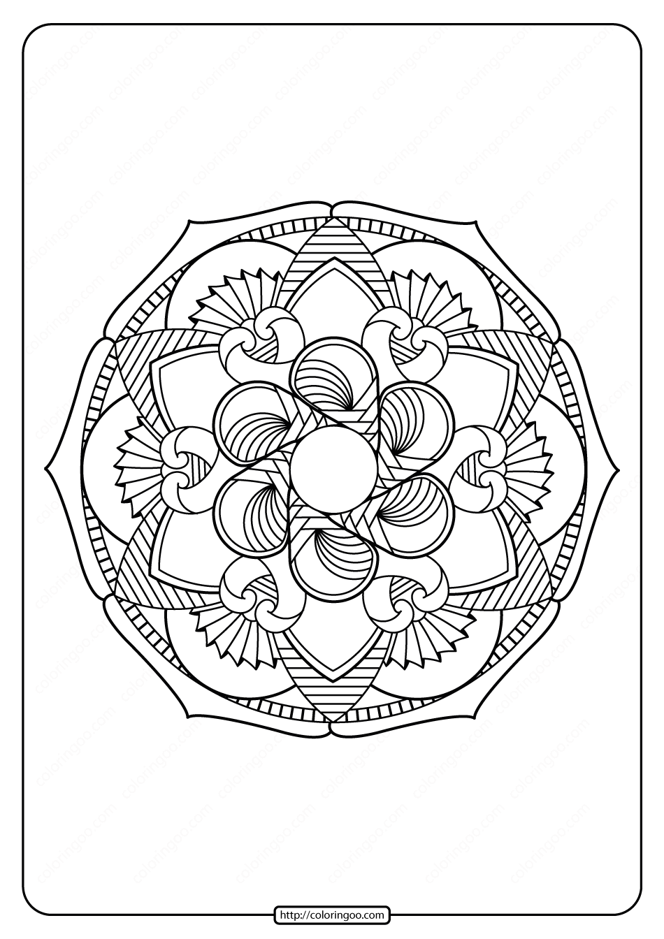 99+ Coloring Pages Mandala Free Printable 163