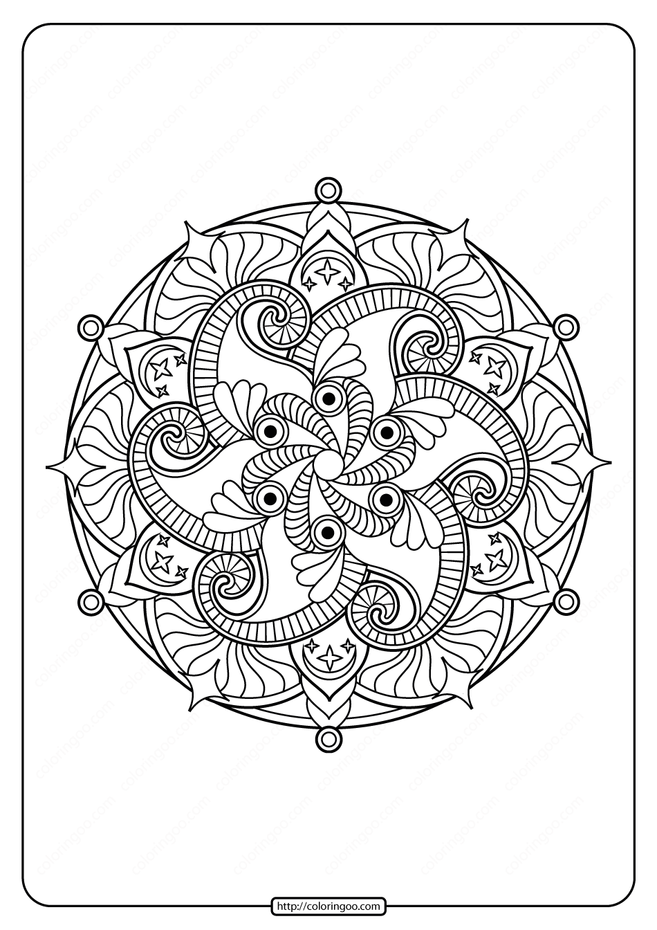 99+ Coloring Pages Mandala Free Printable 19