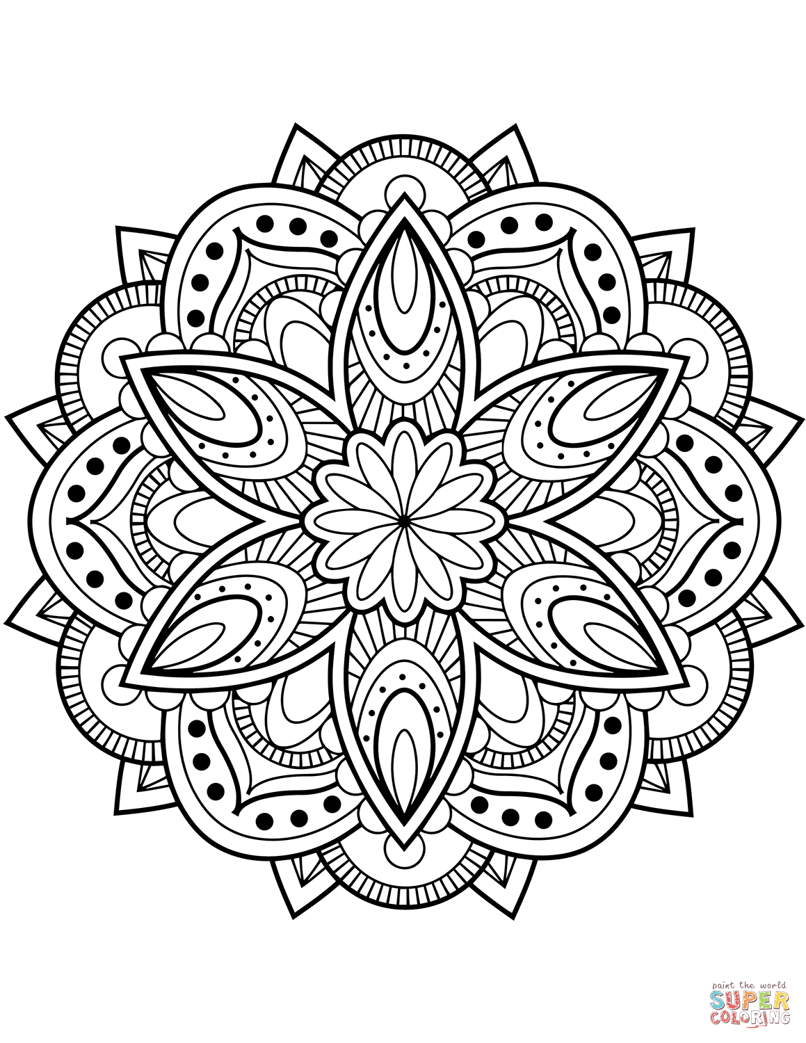 99+ Coloring Pages Mandala Free Printable 200