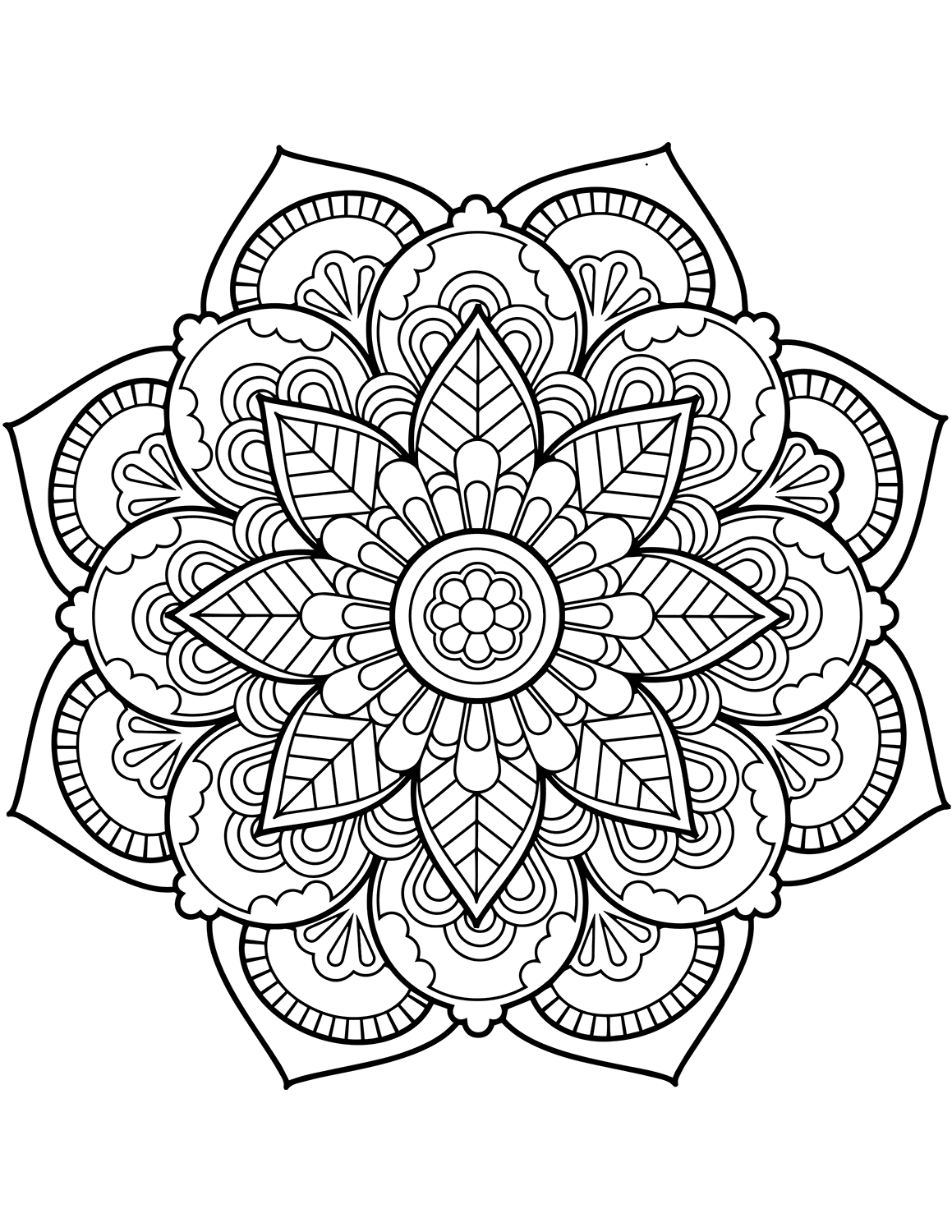 99+ Coloring Pages Mandala Free Printable 25