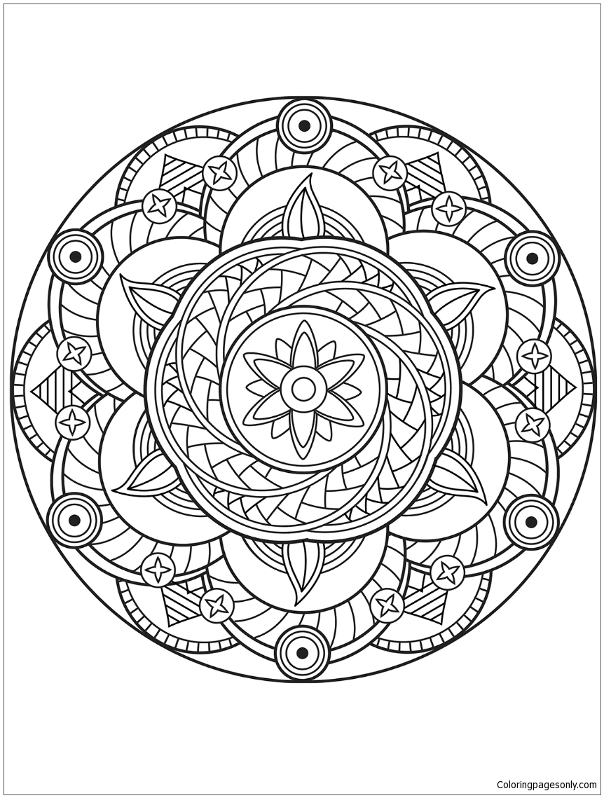 99+ Coloring Pages Mandala Free Printable 27