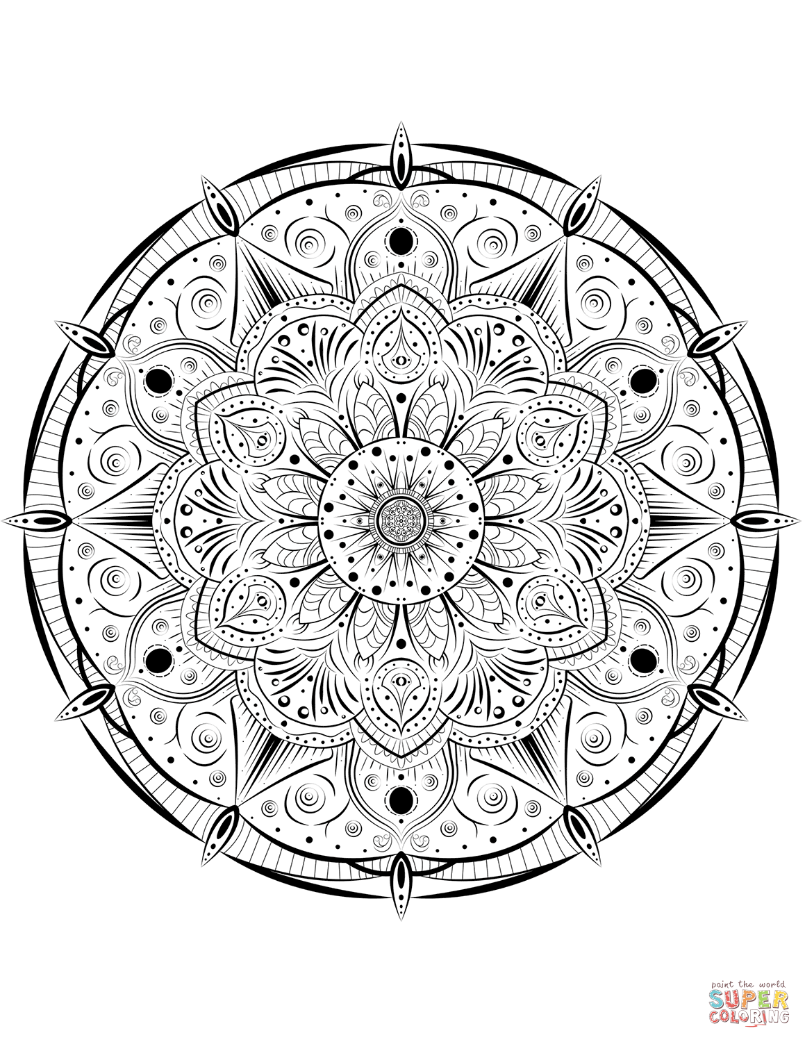 99+ Coloring Pages Mandala Free Printable 32