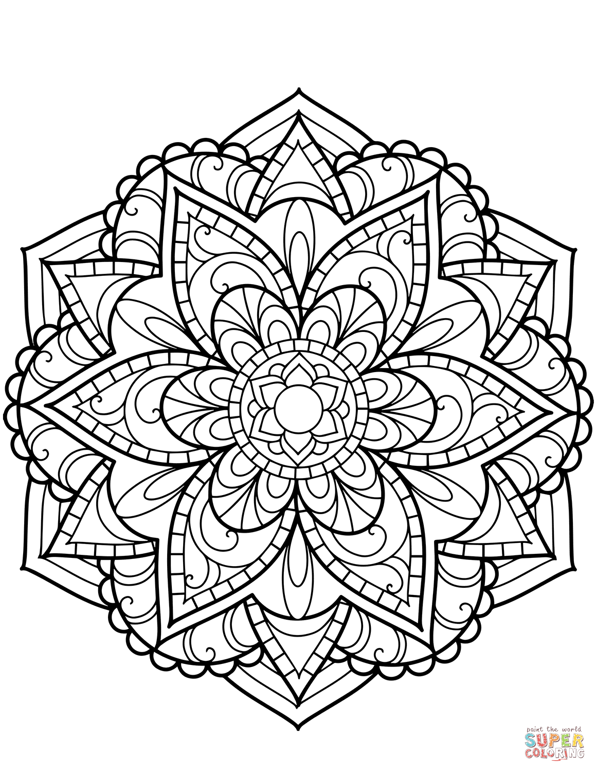 99+ Coloring Pages Mandala Free Printable 4