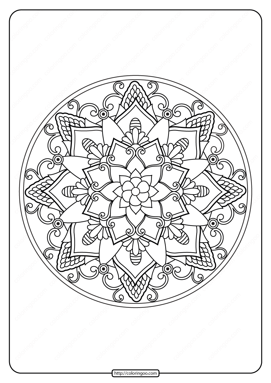 99+ Coloring Pages Mandala Free Printable 55