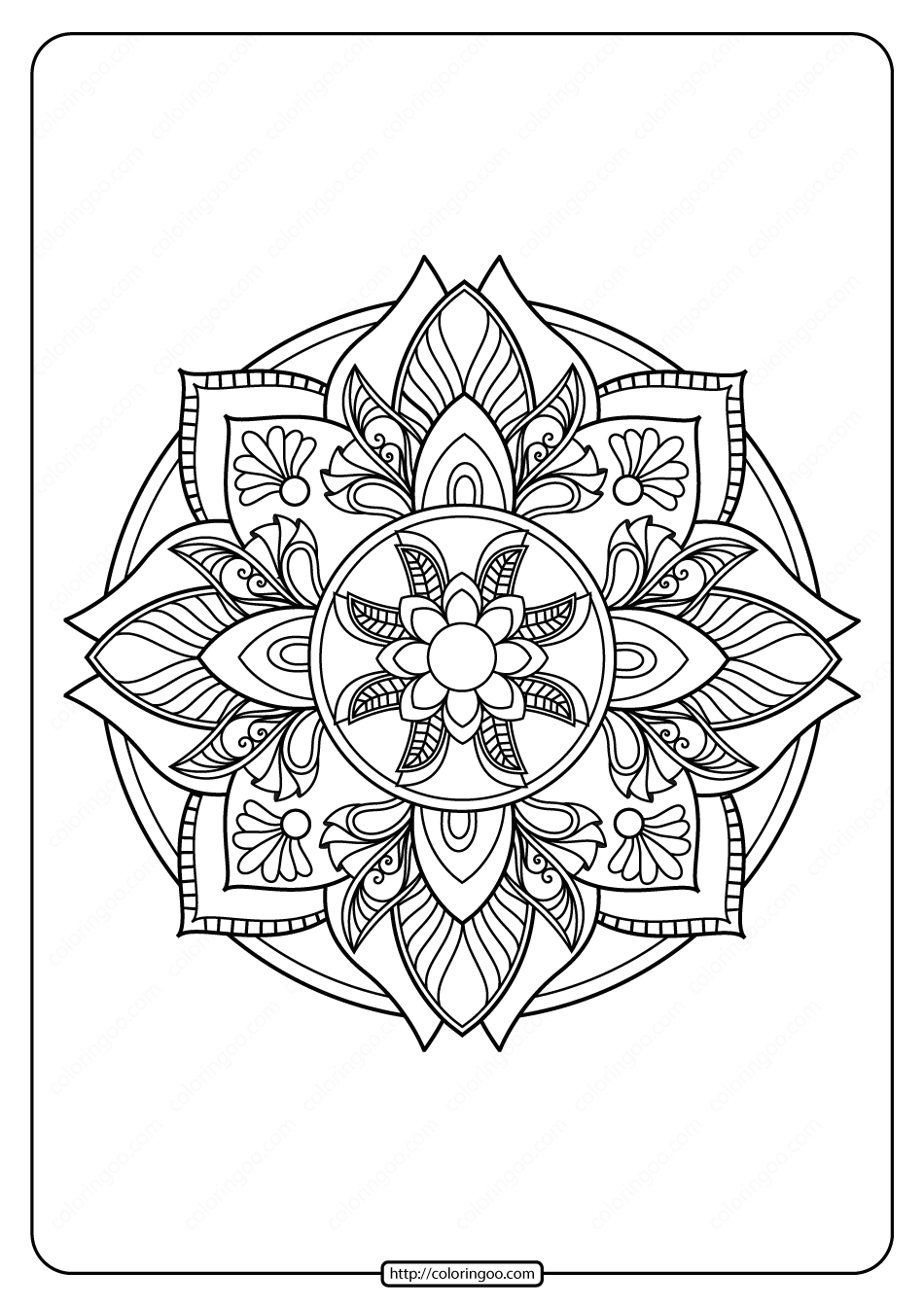 99+ Coloring Pages Mandala Free Printable 56