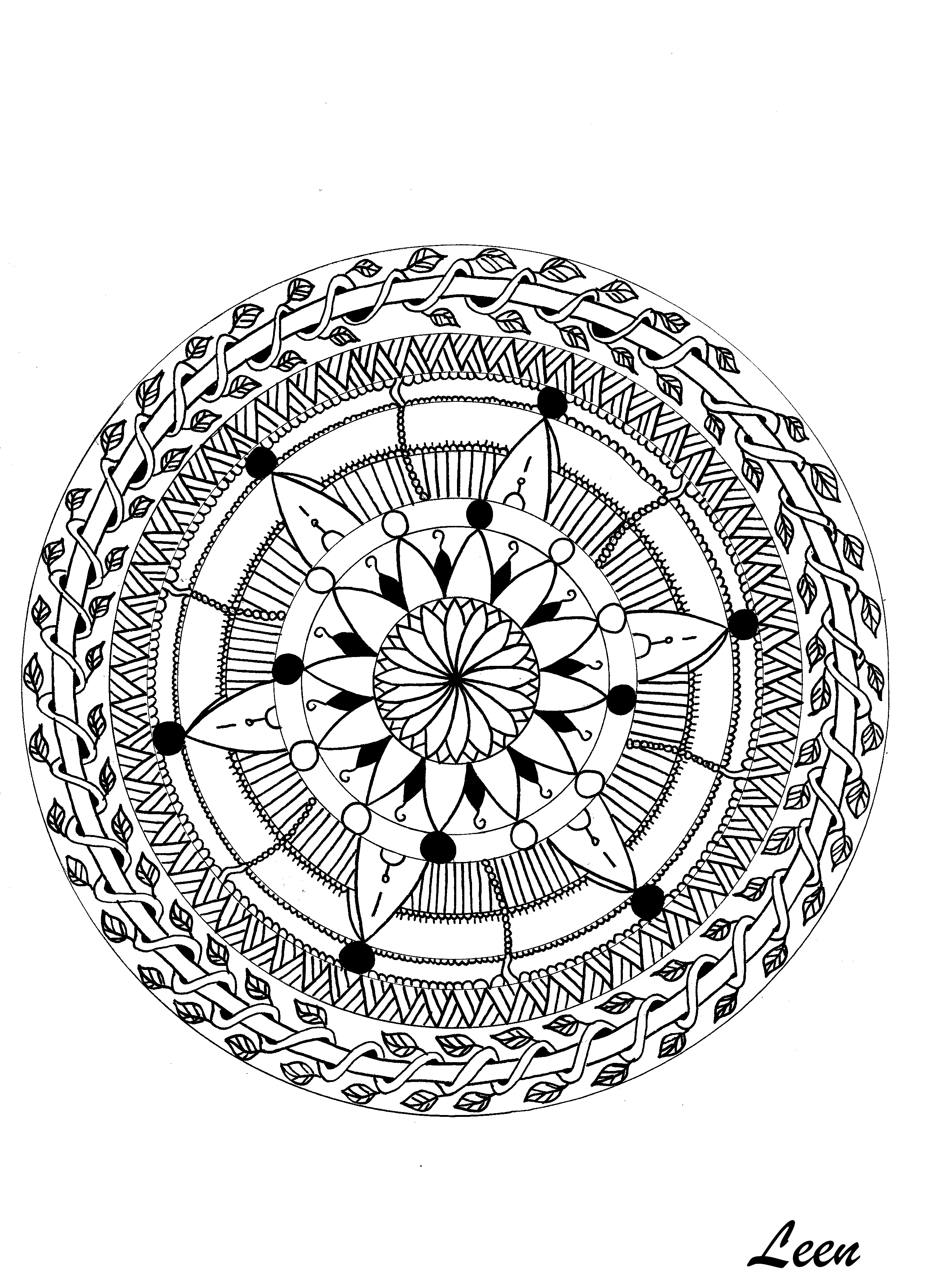 99+ Coloring Pages Mandala Free Printable 79