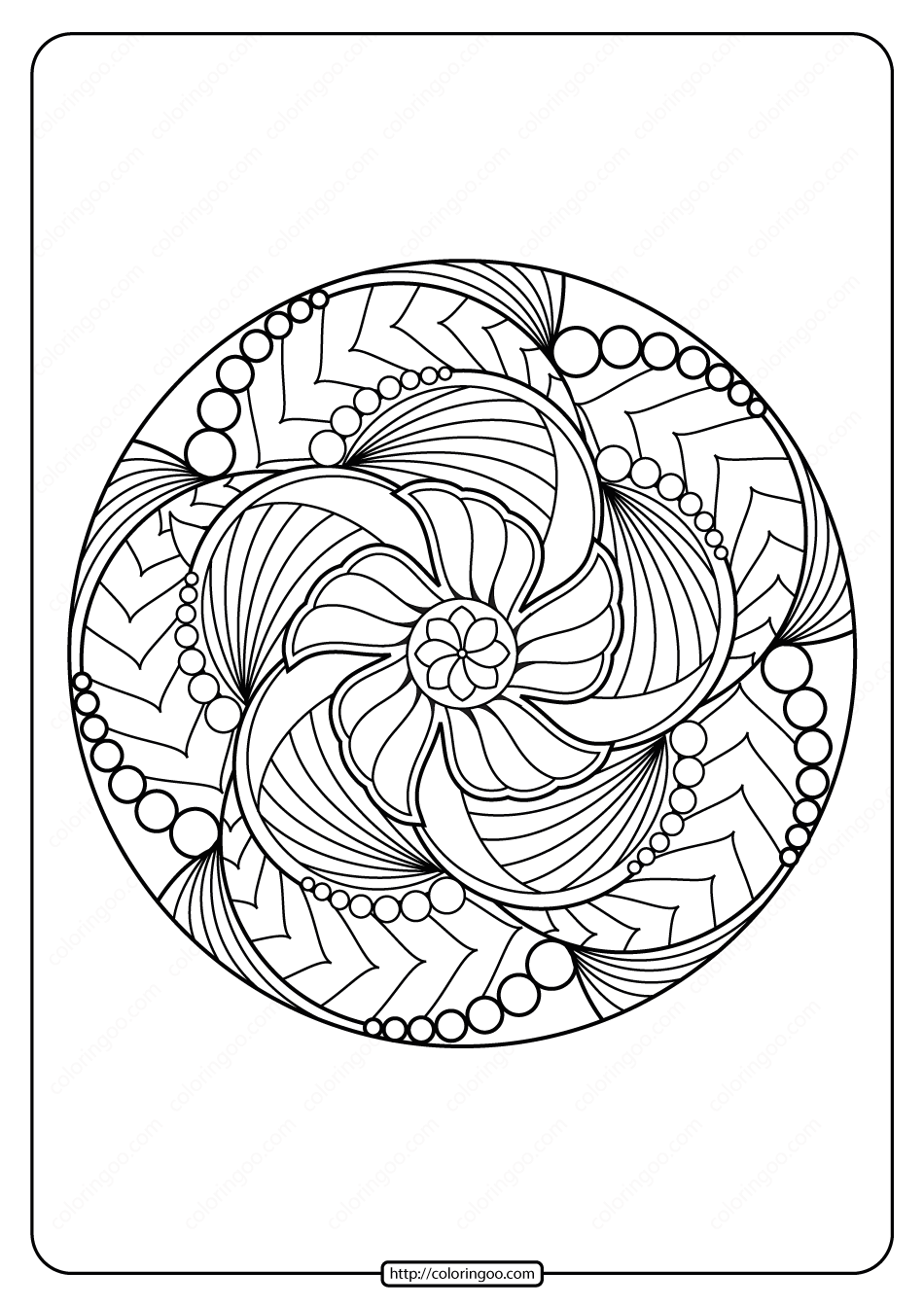 99+ Coloring Pages Mandala Free Printable 8