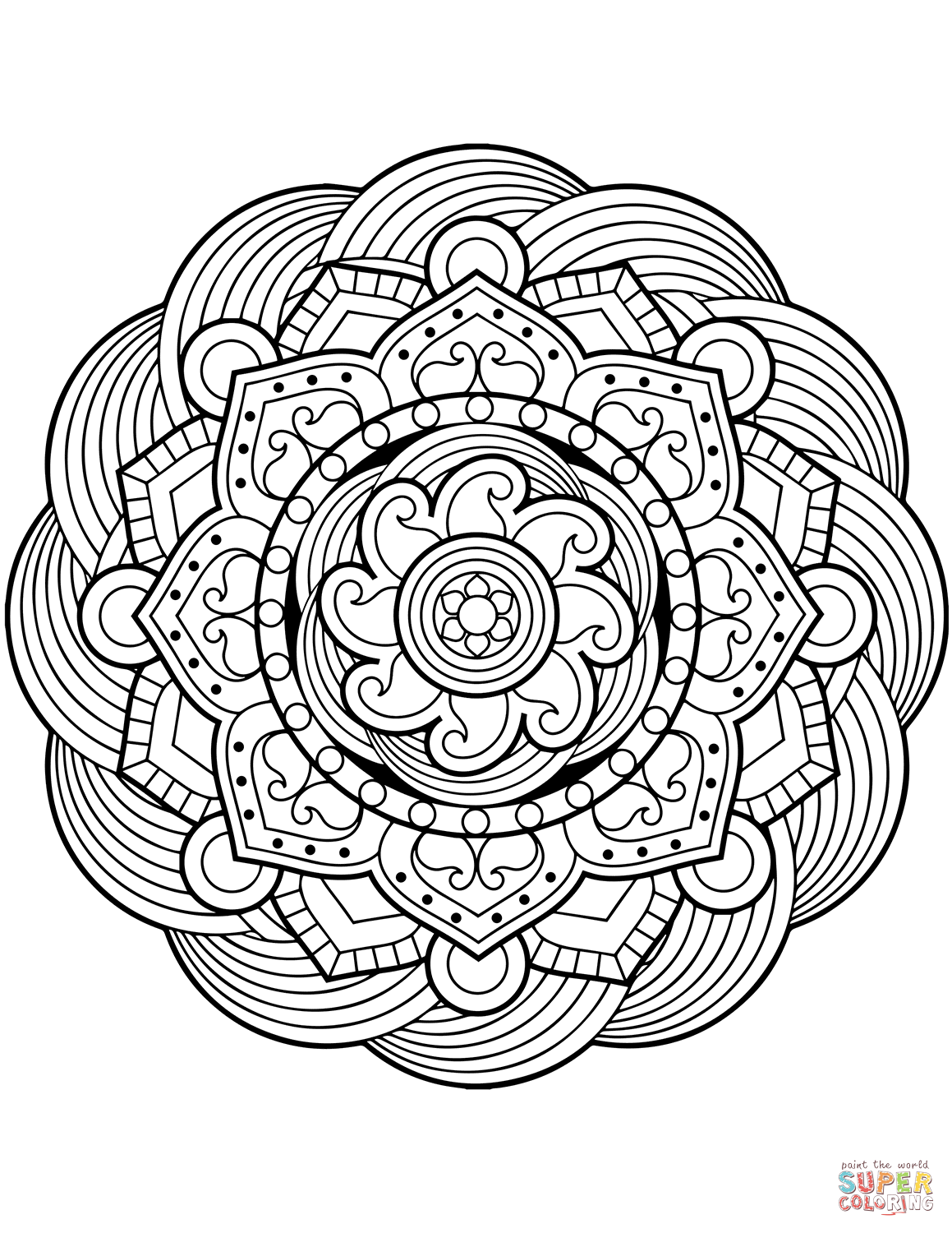 99+ Coloring Pages Mandala Free Printable 80