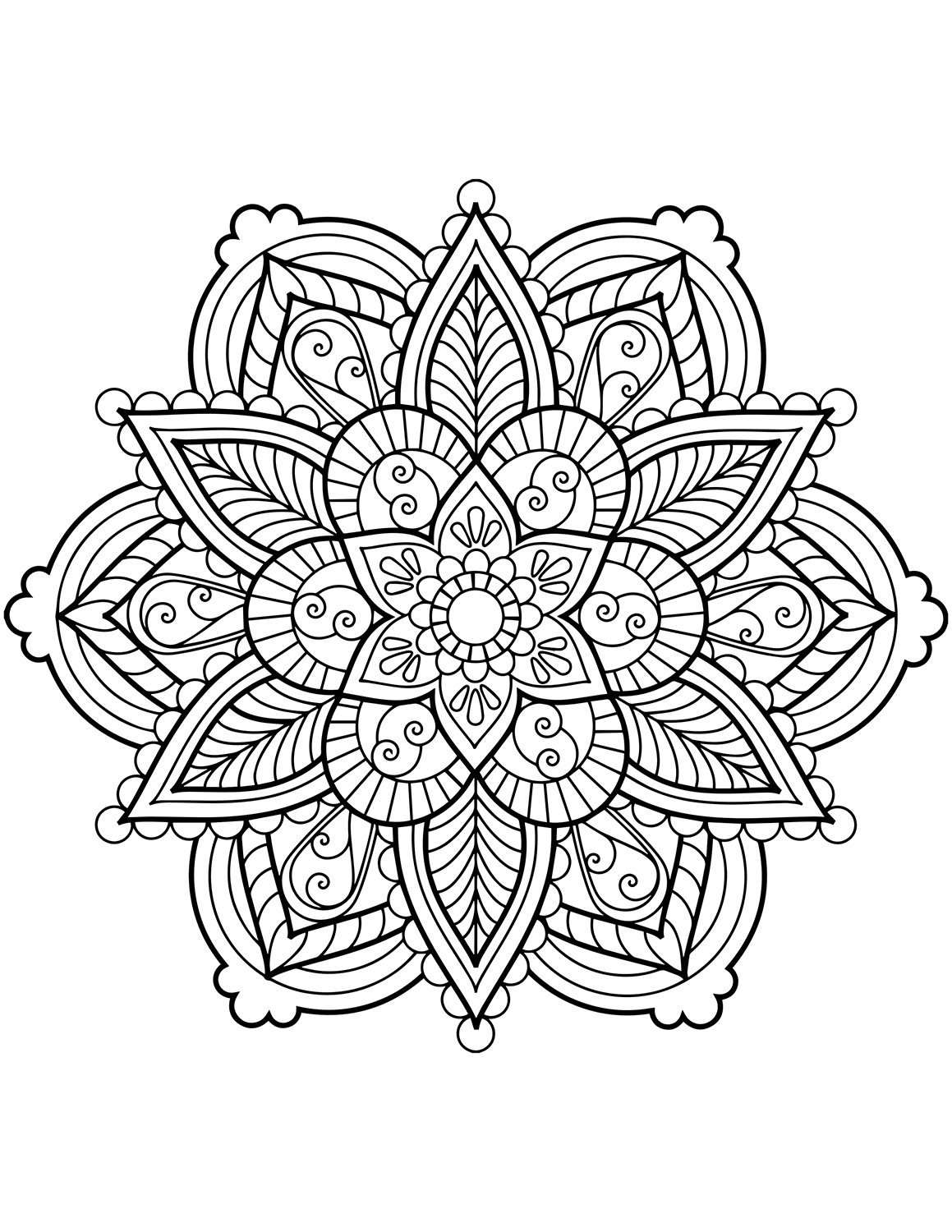 99+ Coloring Pages Mandala Free Printable 98