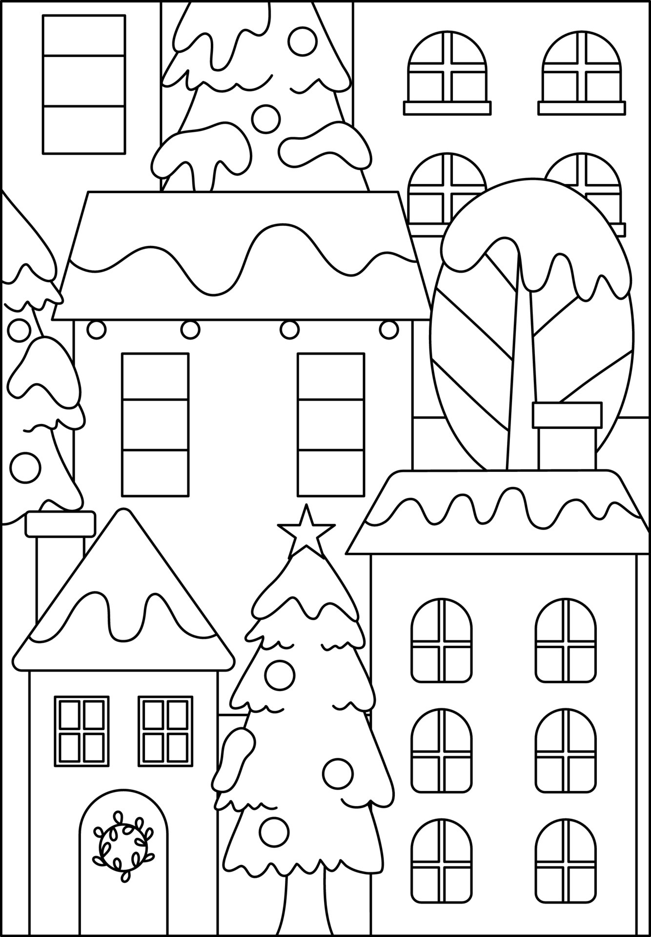 Explore the Village: 100 Charming Village Scenes to Color 15