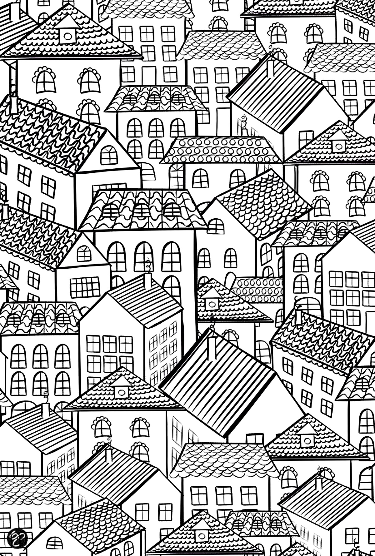 Explore the Village: 100 Charming Village Scenes to Color 18