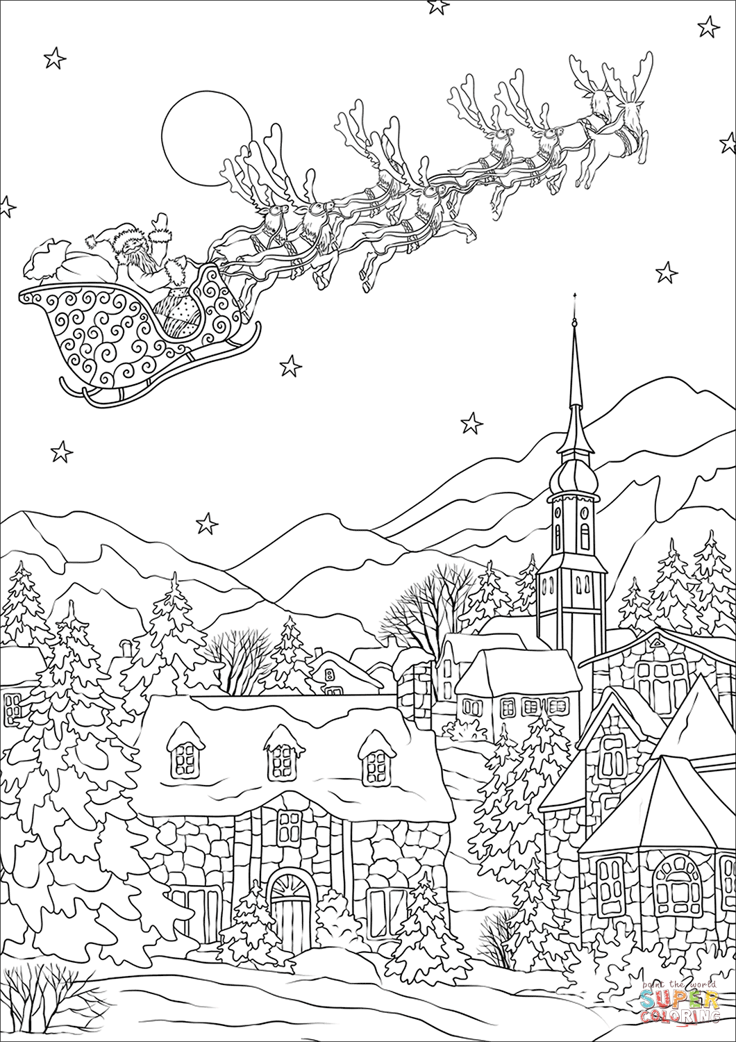 Explore the Village: 100 Charming Village Scenes to Color 25