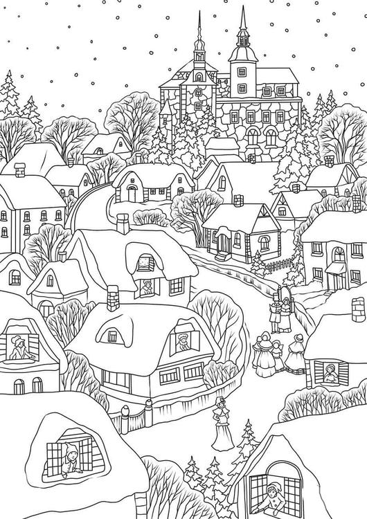 Explore the Village: 100 Charming Village Scenes to Color 48