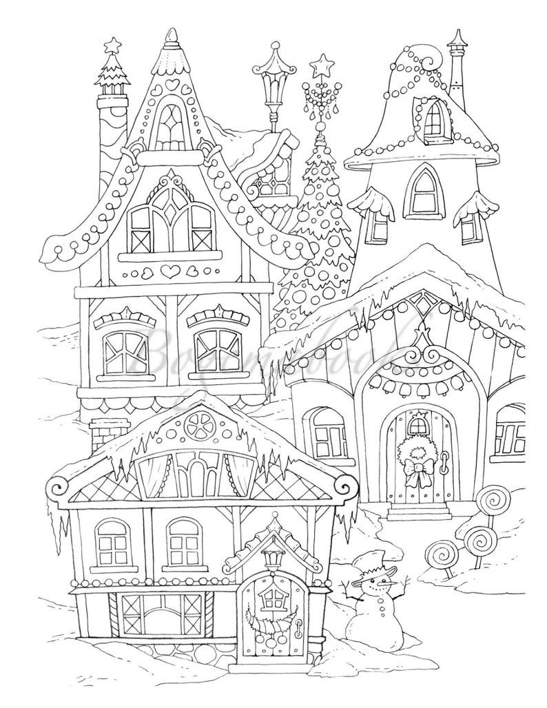 Explore the Village: 100 Charming Village Scenes to Color 5