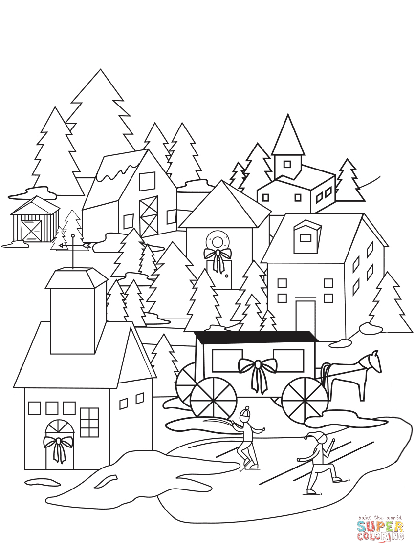 Explore the Village: 100 Charming Village Scenes to Color 6