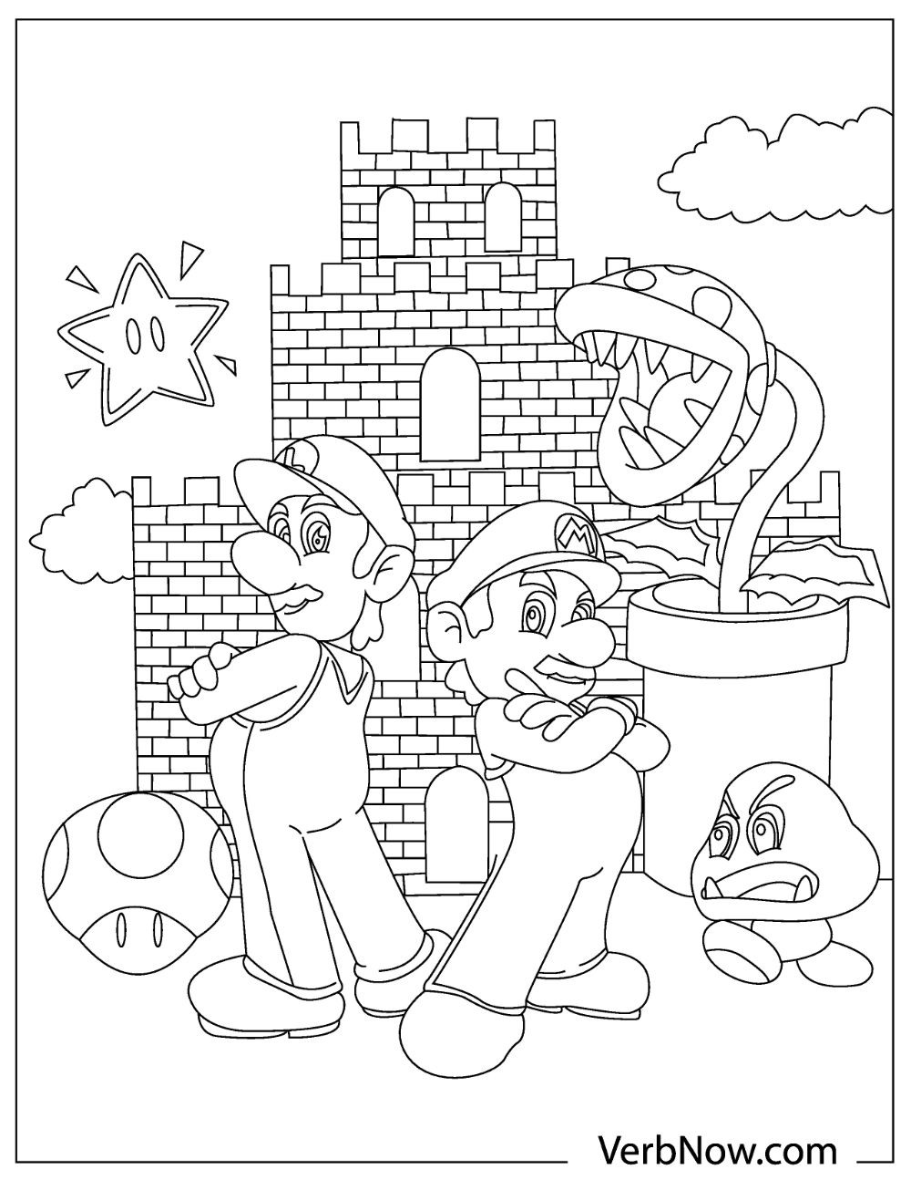 Mario Characters Coloring Pages Free Printable 2