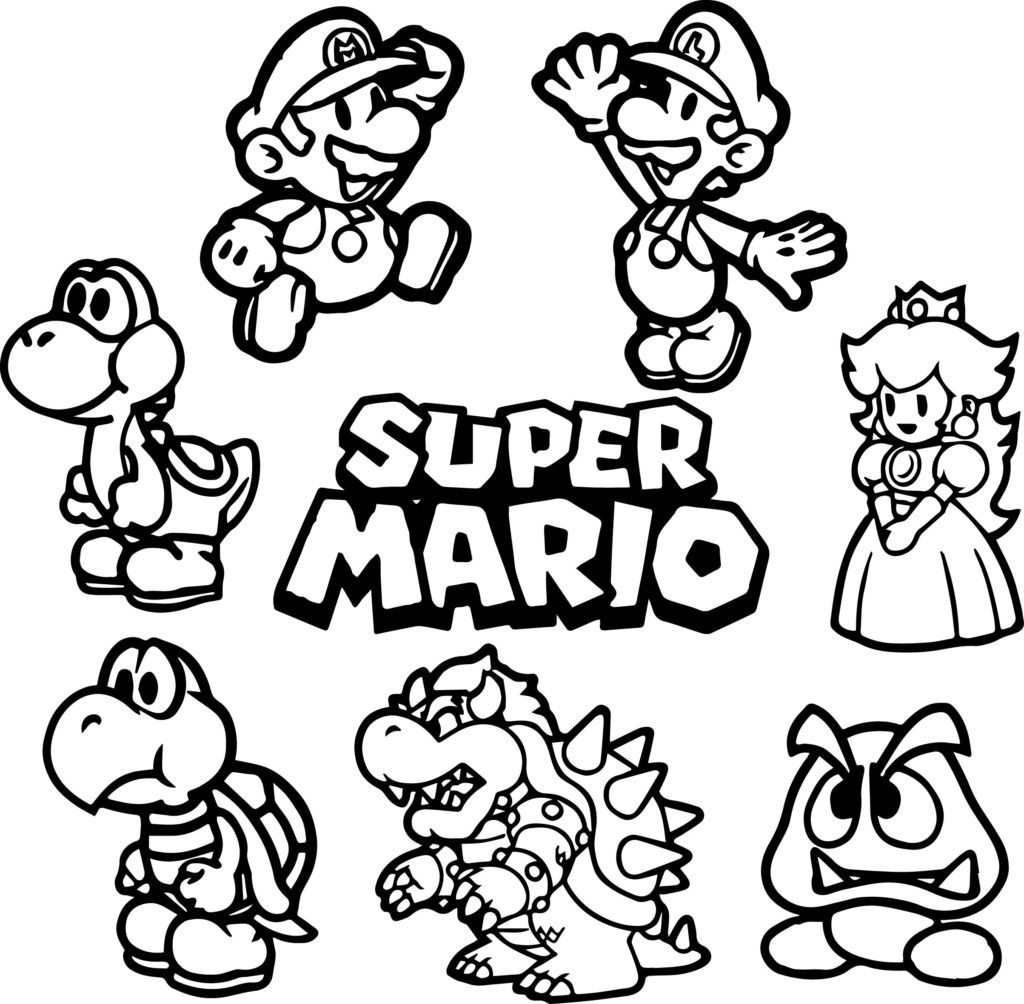 Mario Characters Coloring Pages Free Printable 32